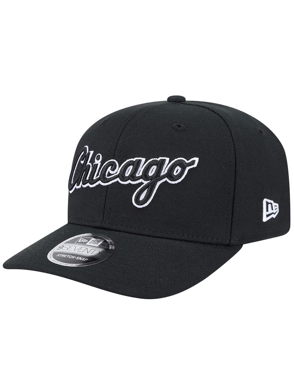 New Era Caps OSFA Chicago White Sox New Era MLB Wordmark 9SEVENTY Stretch-Snapback Hat - Black