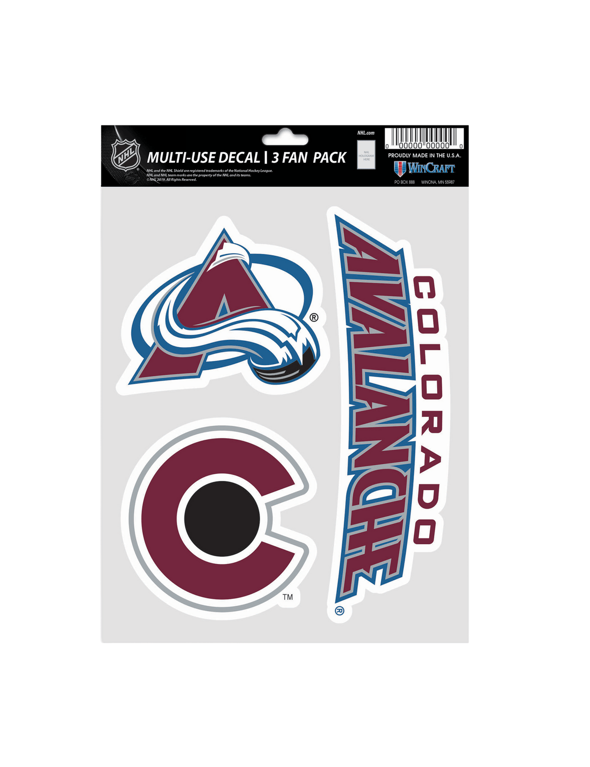Wincraft Accessories Colorado Avalanche Wincraft NHL Team 3 Piece 5” x 7” Decal Set