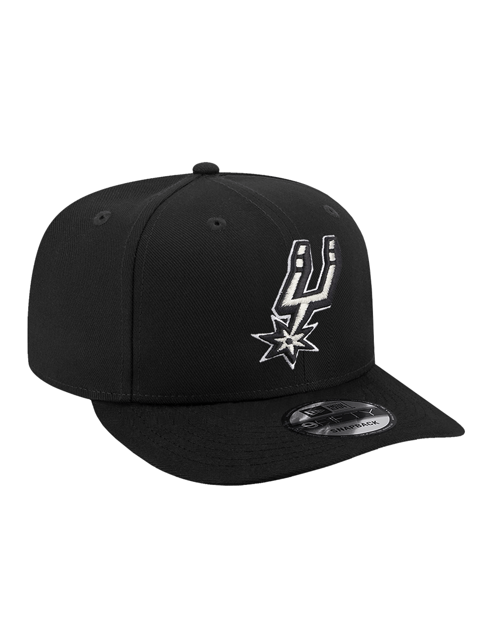 New Era Caps Youths Youths San Antonio Spurs New Era NBA Team 9FIFTY Pre-Curved Snapback Hat - Black