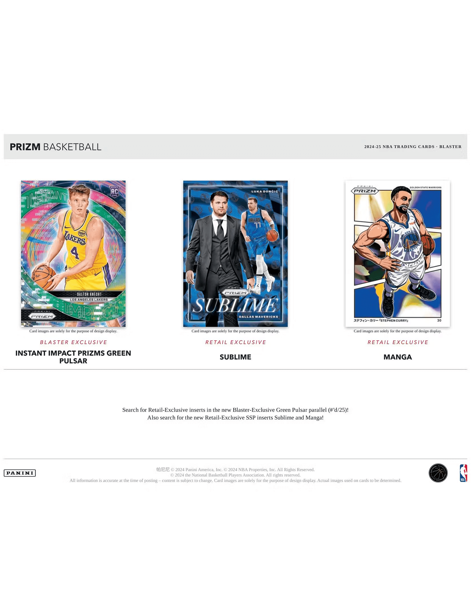 Panini Cards 2024-25 NBA Panini Prizm Basketball Trading Card Retail Pack