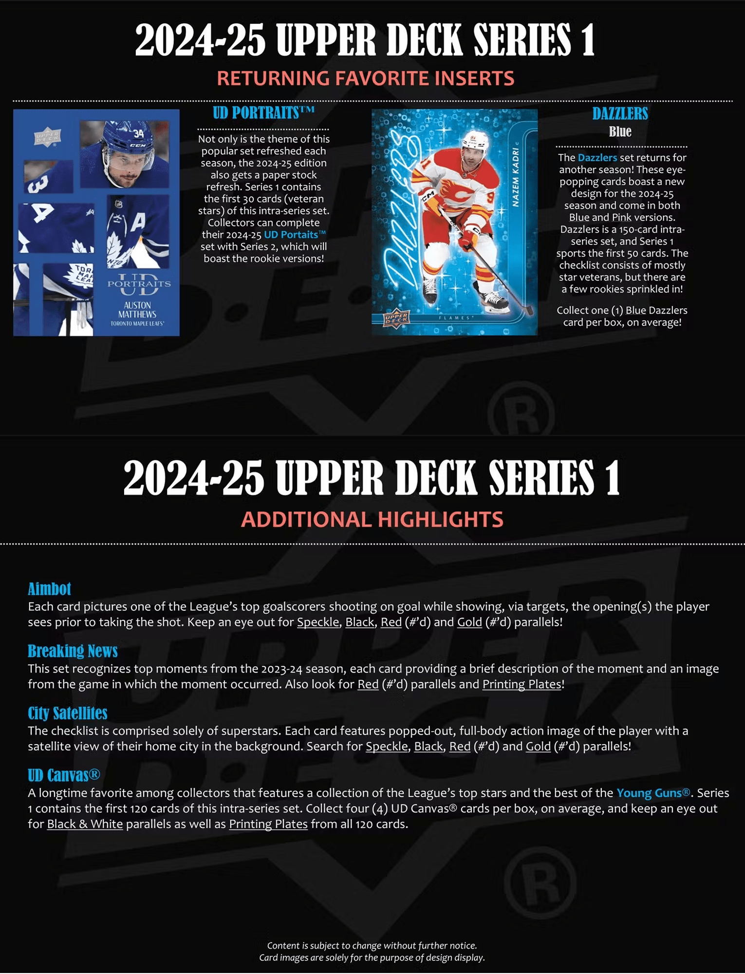 Upper Deck Cards 2024-25 Upper Deck NHL Series 1 Hockey Trading Card Tin