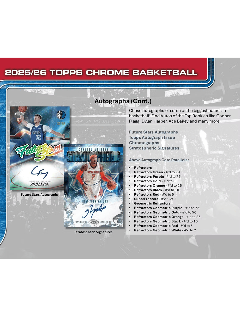 Topps Cards 2025-26 Topps Chrome NBA Basketball Trading Card Mega Box