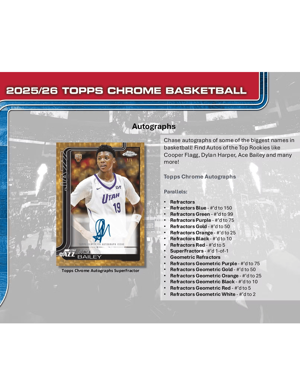 Topps Cards 2025-26 Topps Chrome NBA Basketball Trading Card Mega Box
