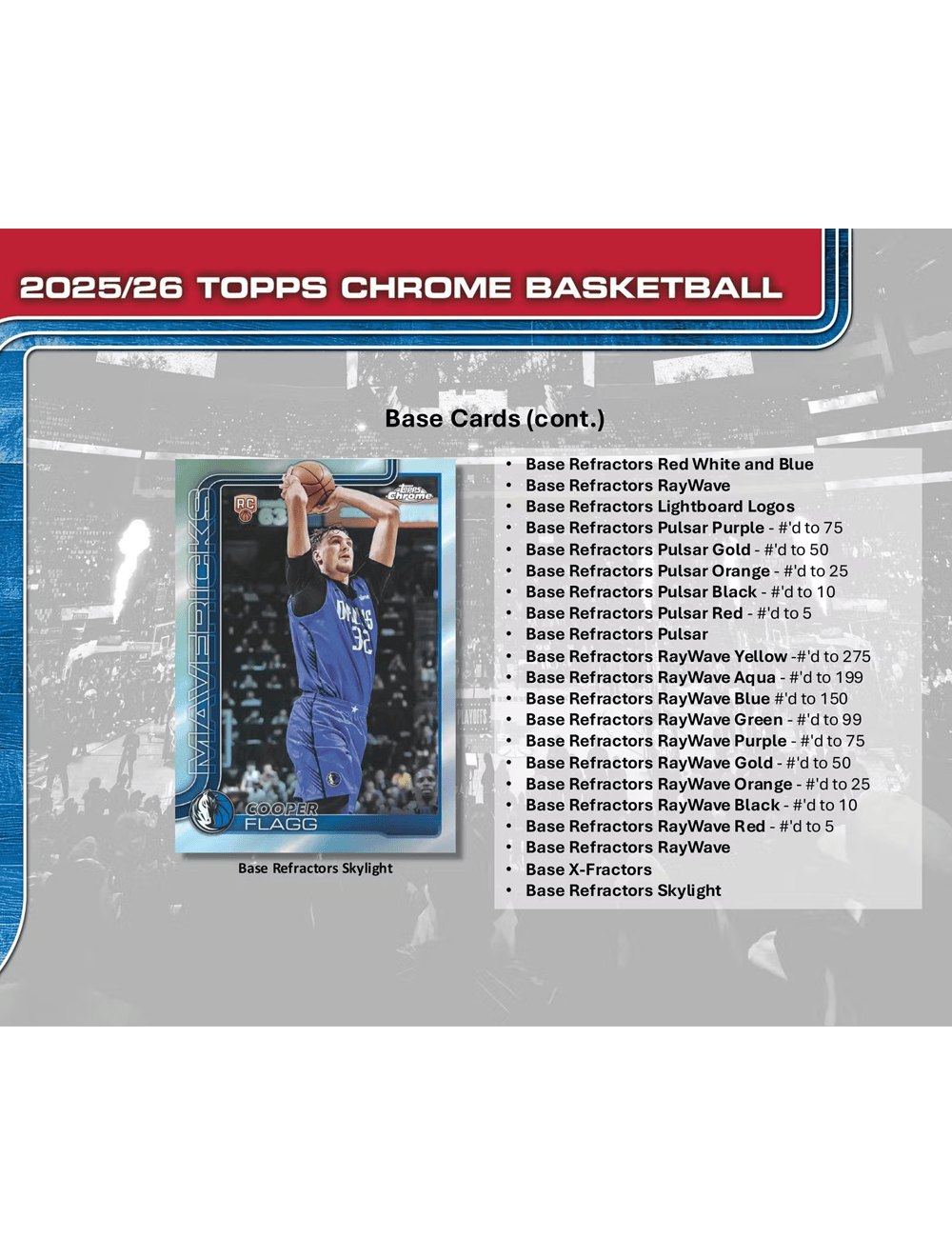Topps Cards 2025-26 Topps Chrome NBA Basketball Trading Card Mega Box