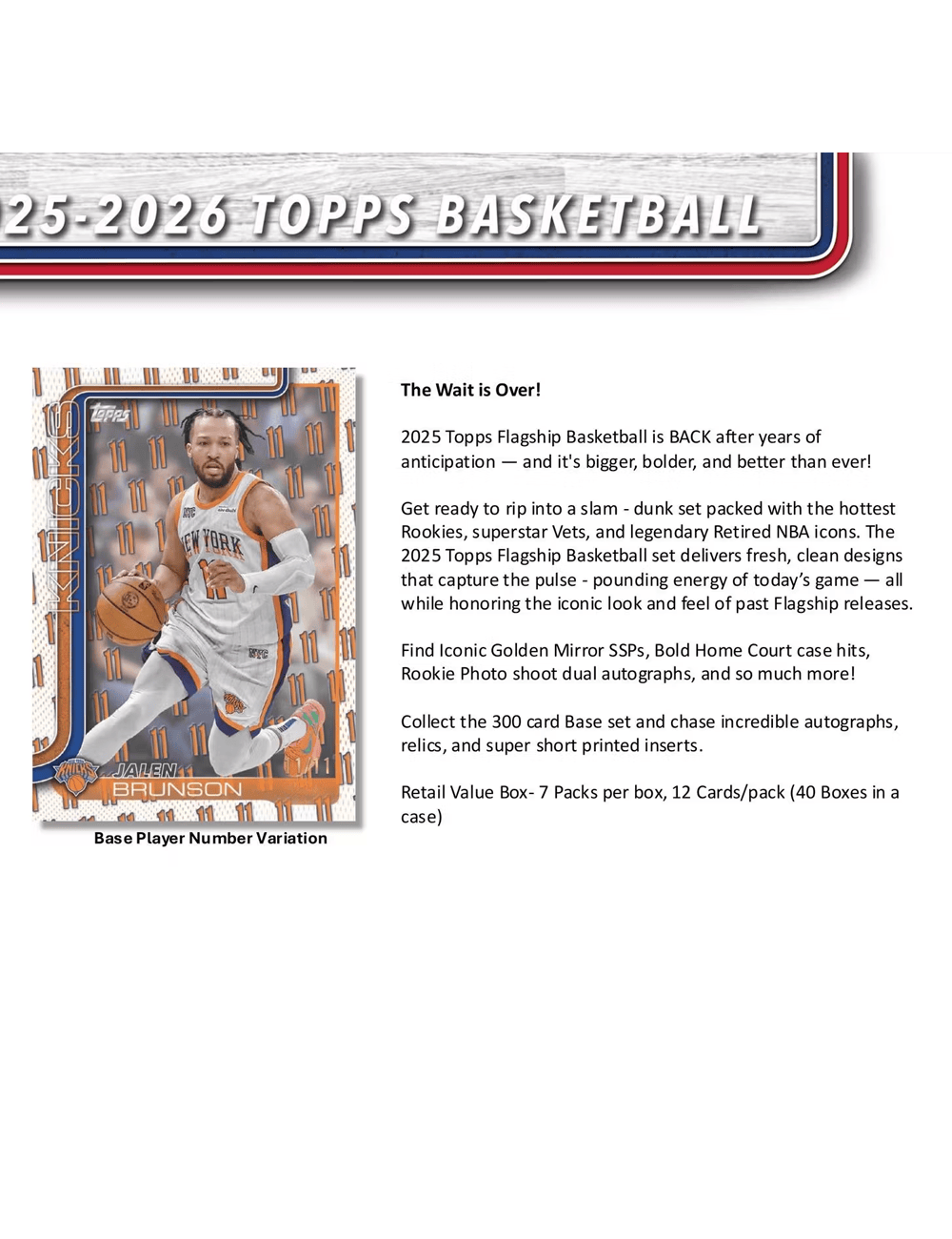 Topps Cards 2025-26 Topps NBA Basketball Flagship Trading Card Mega Box
