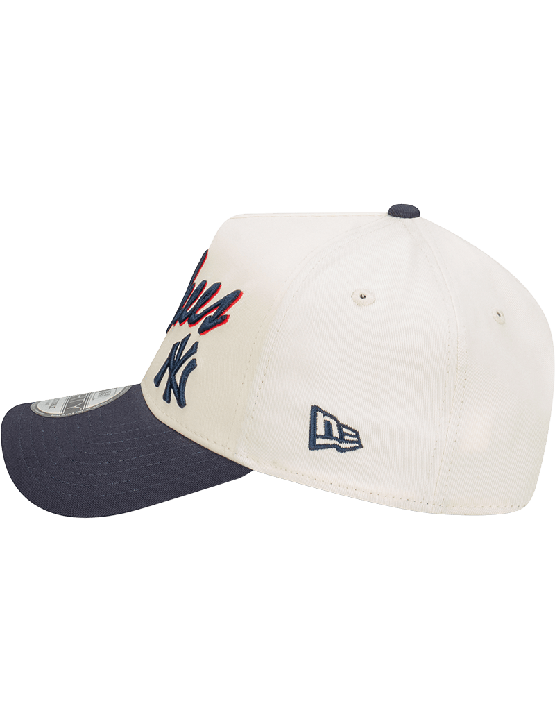 New Era Caps New York Yankees New Era MLB Script 9FORTY A-Frame Snapback Hat - Stone