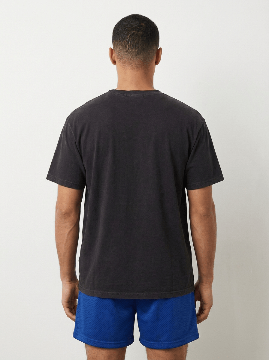 Los Angeles Dodgers Majestic MLB Burst Ball Vintage T-Shirt - Washed Black