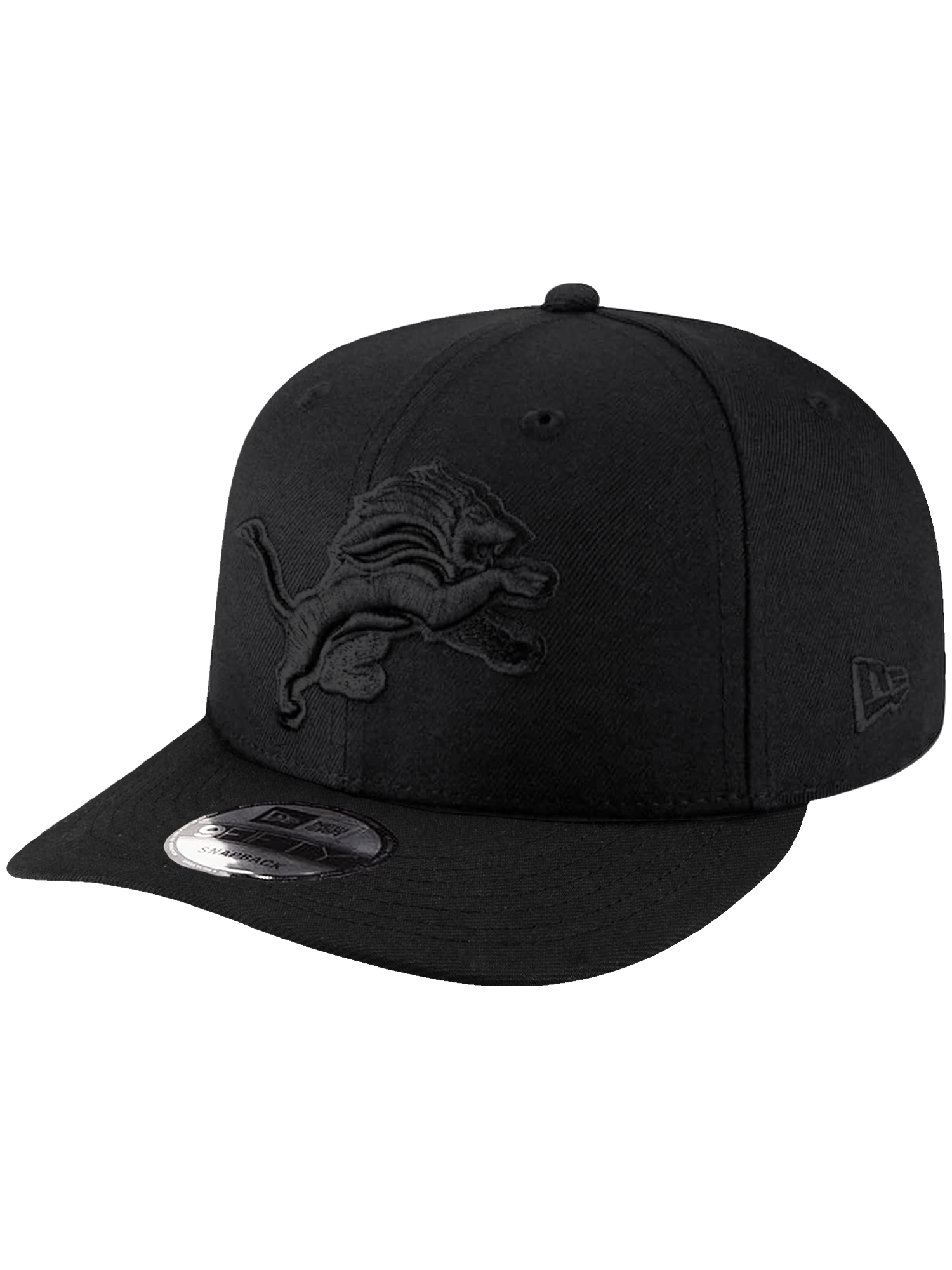 New Era Caps Detroit Lions New Era NFL Black On Black 9FIFTY Pre-Curved Snapback Hat