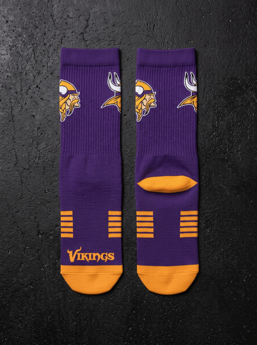 Minnesota Vikings Strideline NFL Team Premier Flex-Stretch Crew Socks - Purple