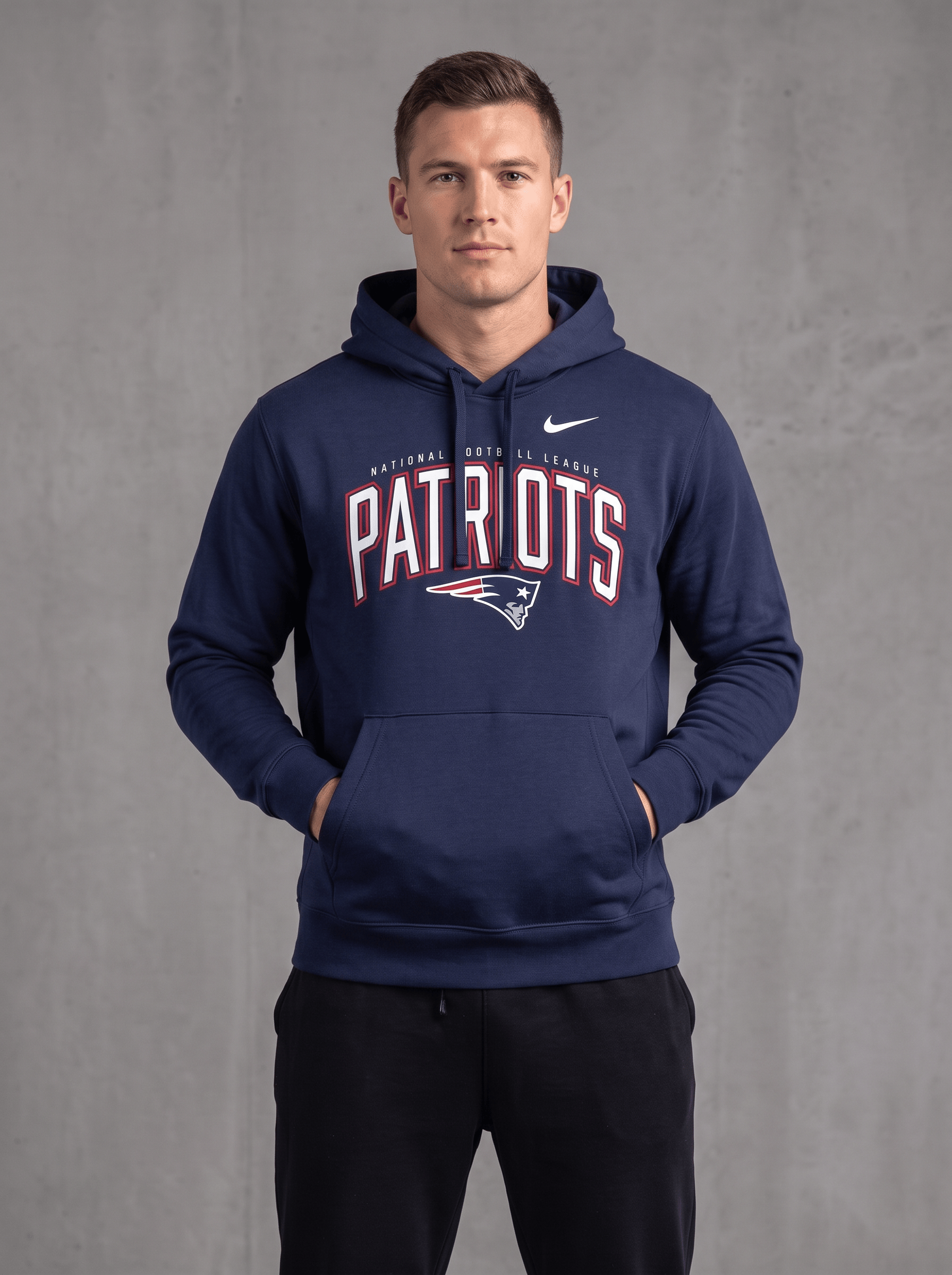 New England Patriots Nike NFL Expect Victory Hoodie Jumper - Navy