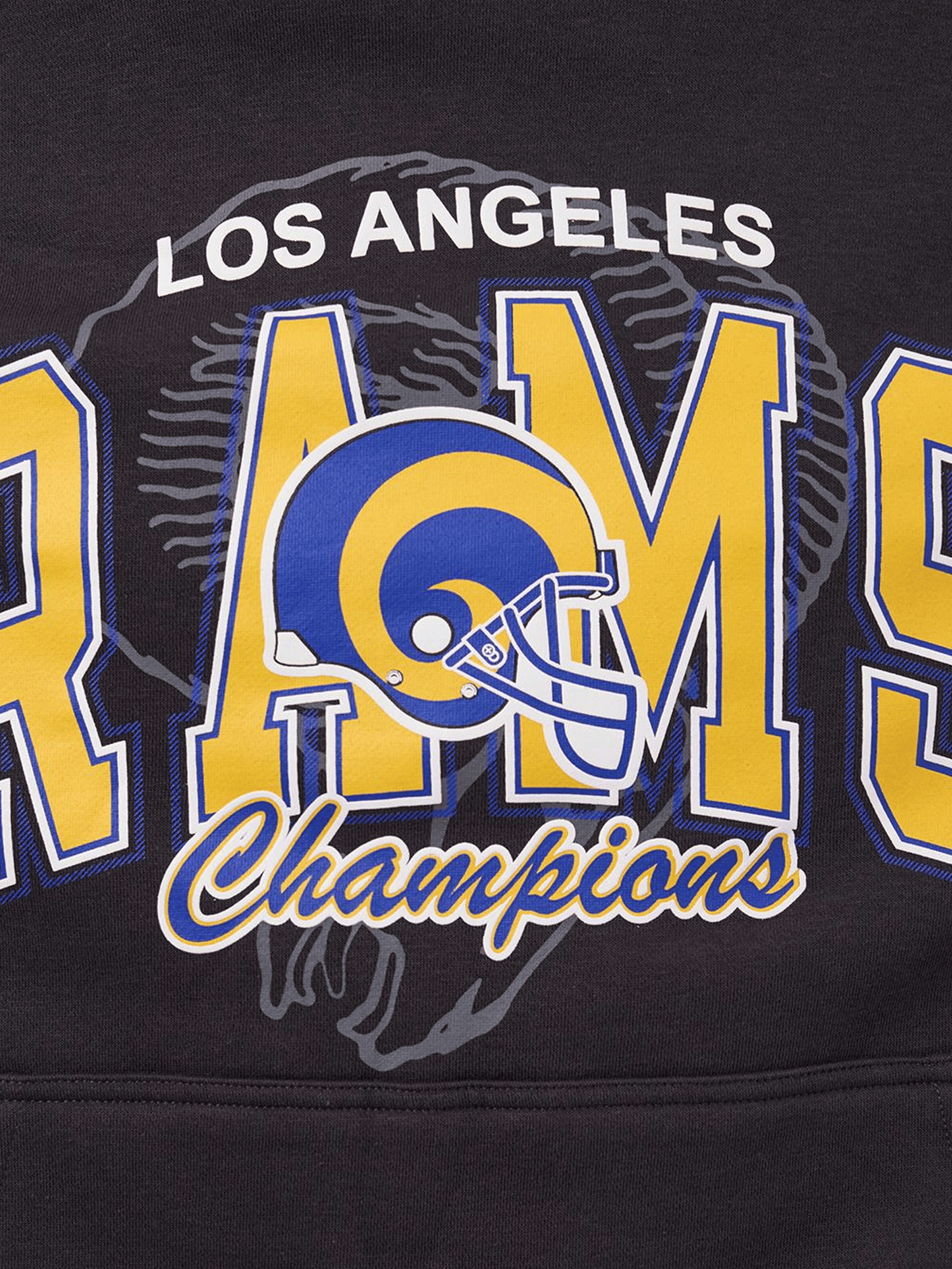 Los Angeles Rams Mitchell & Ness NFL Arch Helmet Vintage Hoodie - Washed Black