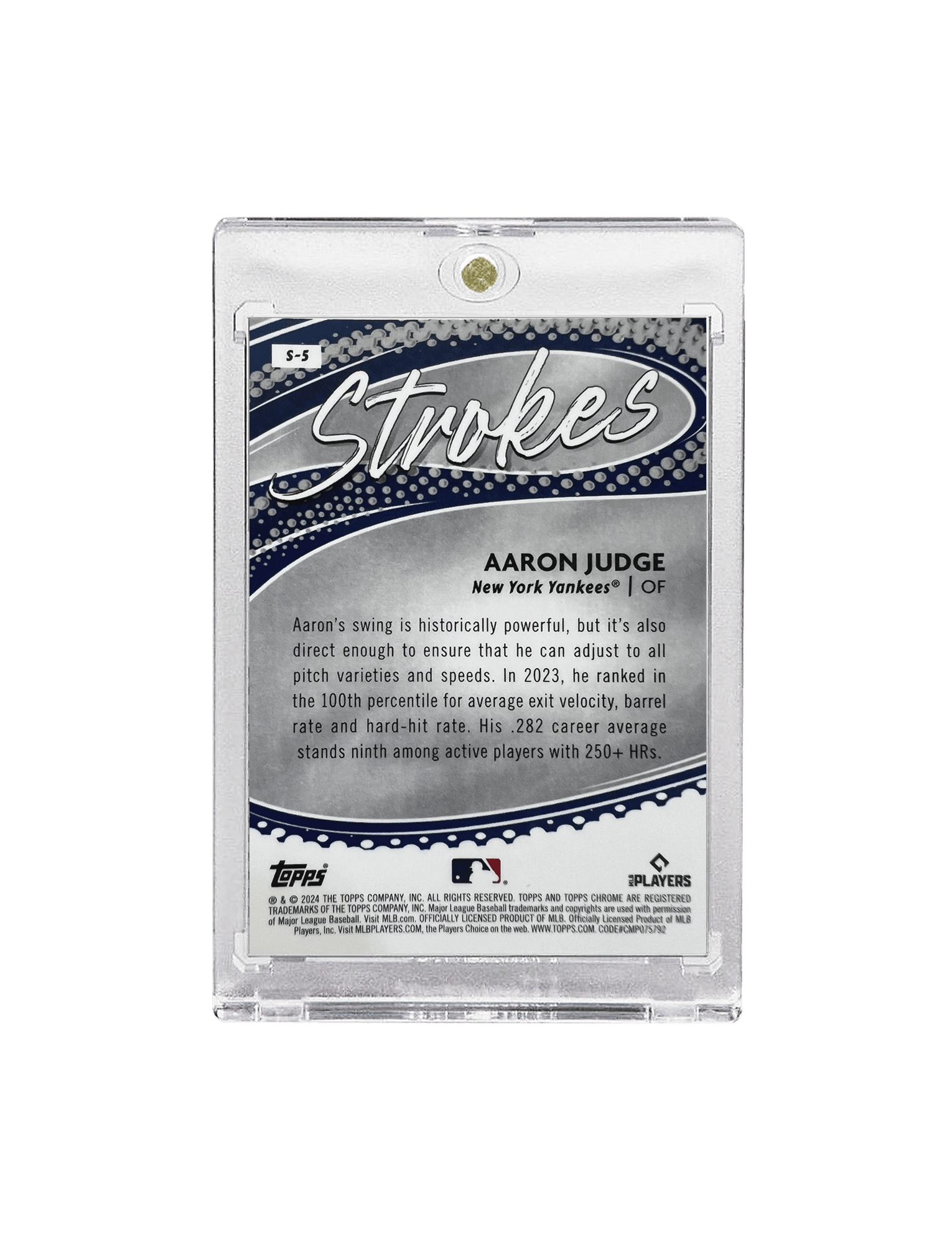 Topps Cards Aaron Judge New York Yankees Topps MLB Chrome 24 Strokes Insert Card