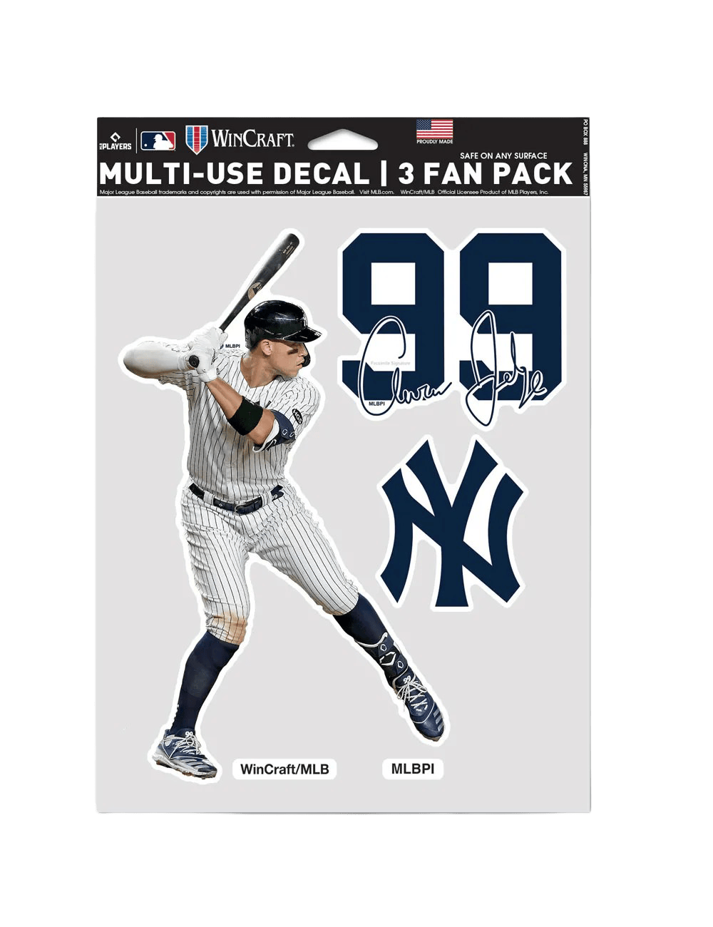 Wincraft Accessories Aaron Judge New York Yankees Wincraft MLB 3 Piece 5” x 7” Decal Set
