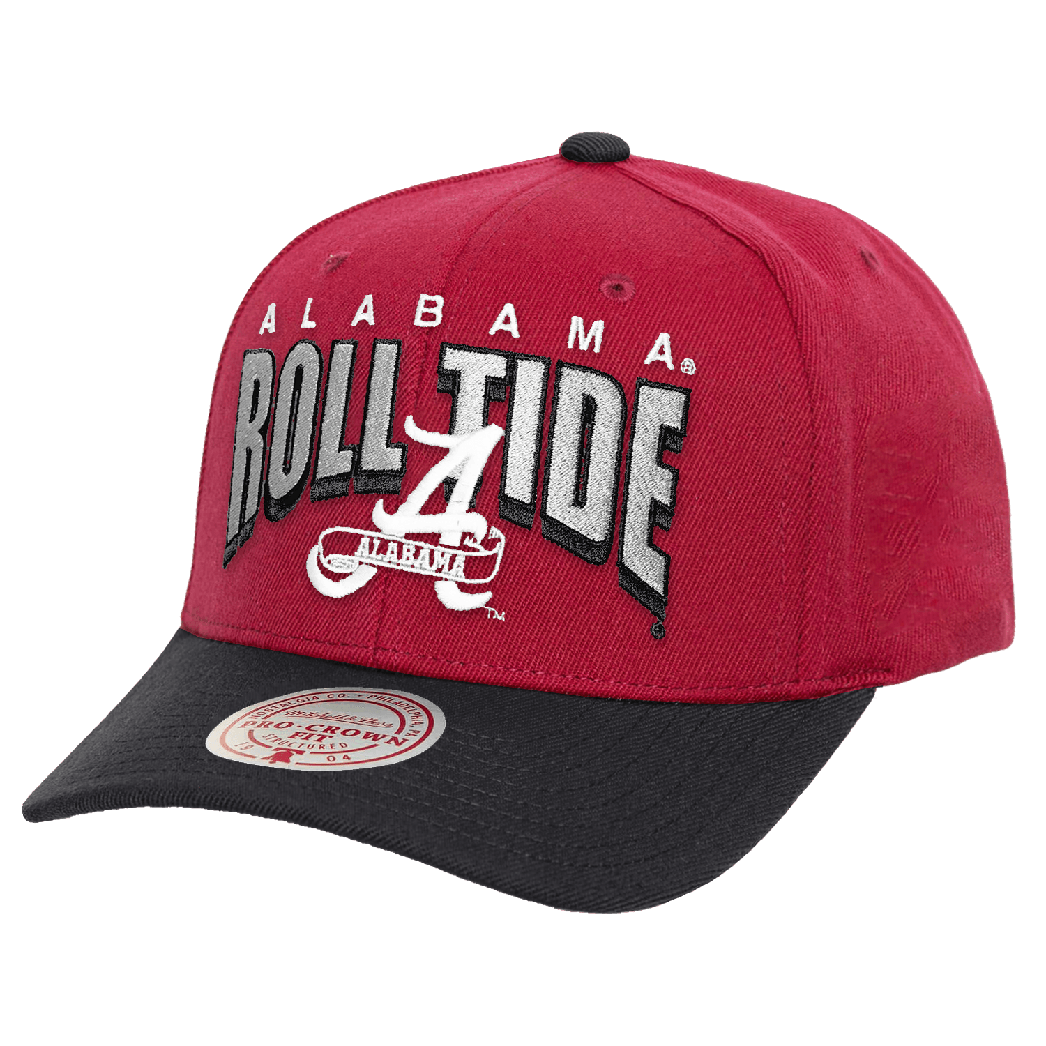 Mitchell And Ness Caps Alabama Crimson Tide Mitchell & Ness NCAA Boom Text Snapback Hat - Red