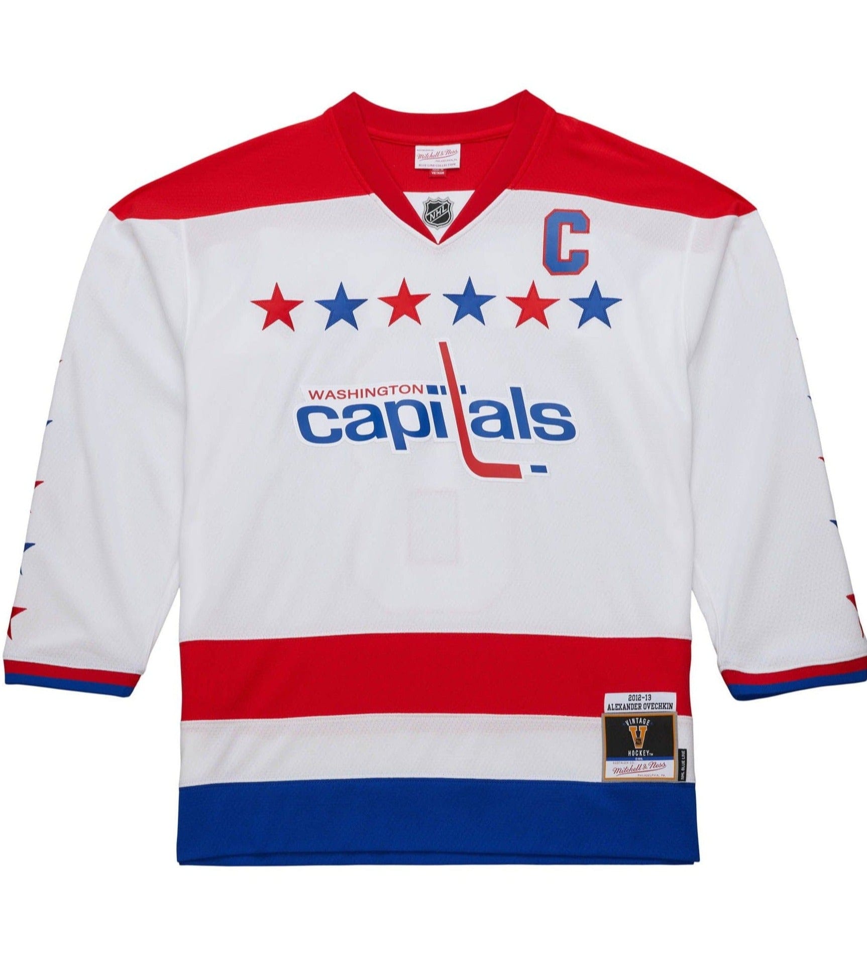 Mitchell And Ness Jerseys Alexander Ovechkin Washington Capitals Mitchell & Ness NHL 2012 Blue Line Jersey - White