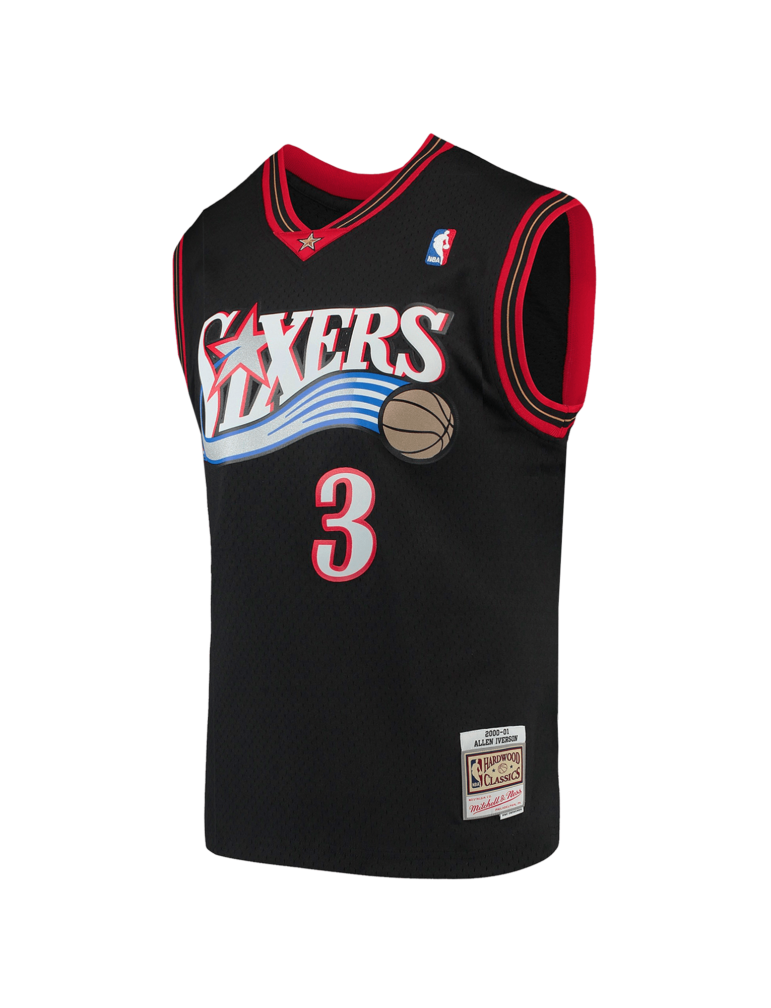 Mitchell And Ness Jerseys Allen Iverson Philadelphia 76ers Mitchell & Ness NBA 00-01 HWC Swingman Jersey - Black