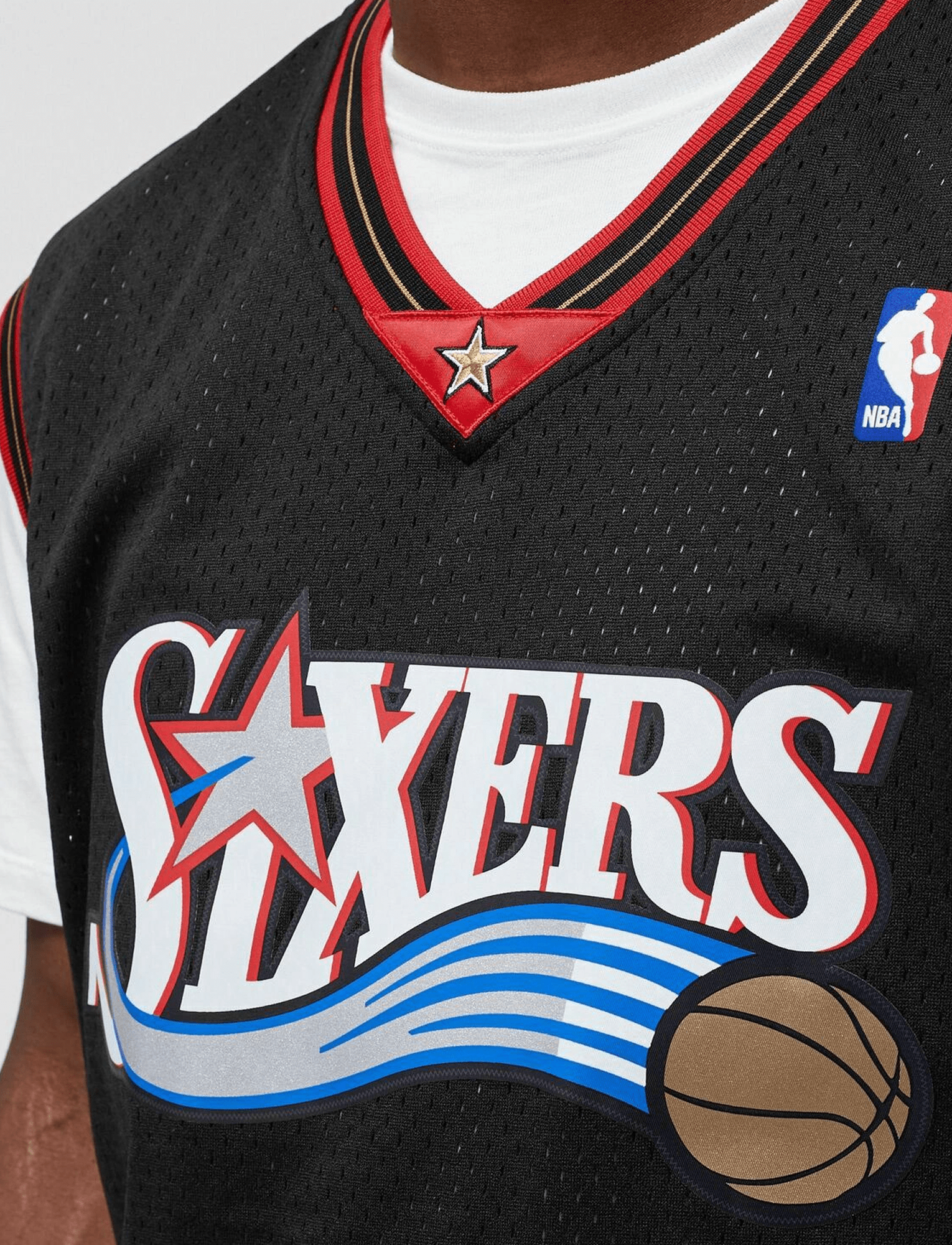 Mitchell And Ness Jerseys Allen Iverson Philadelphia 76ers Mitchell & Ness NBA 00-01 HWC Swingman Jersey - Black