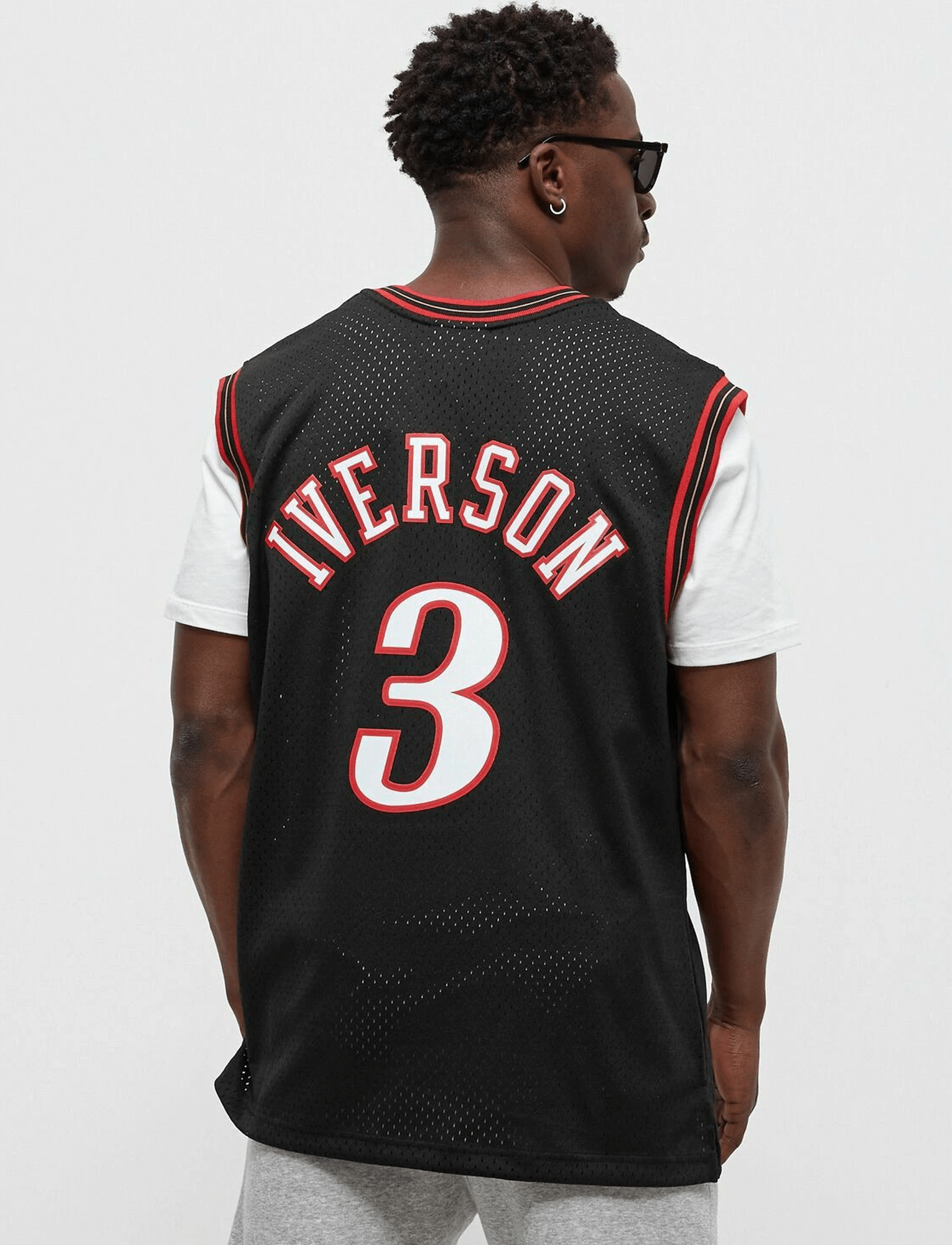Mitchell And Ness Jerseys Allen Iverson Philadelphia 76ers Mitchell & Ness NBA 00-01 HWC Swingman Jersey - Black
