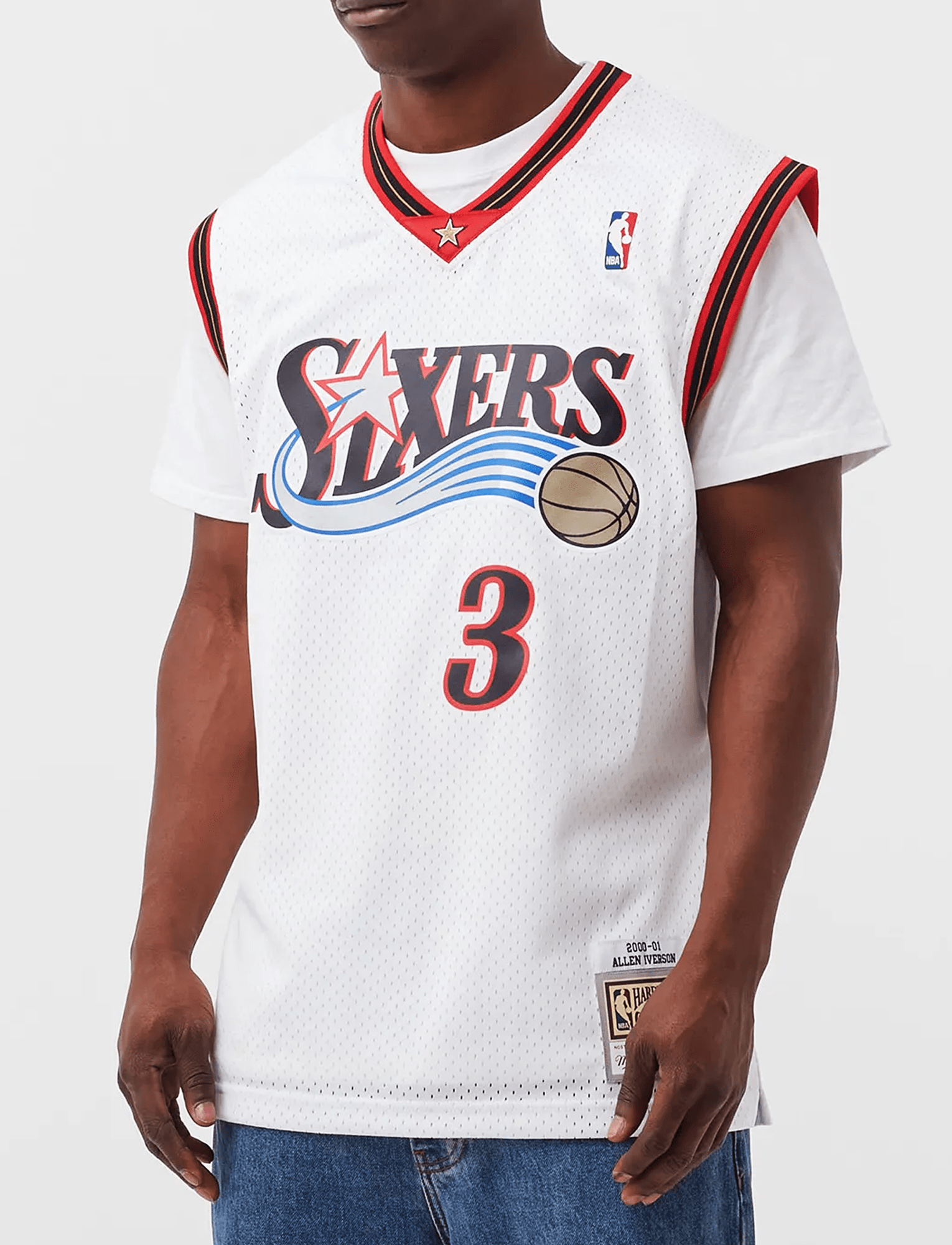 Mitchell And Ness Jerseys Allen Iverson Philadelphia 76ers Mitchell & Ness NBA 00-01 HWC Swingman Jersey - White