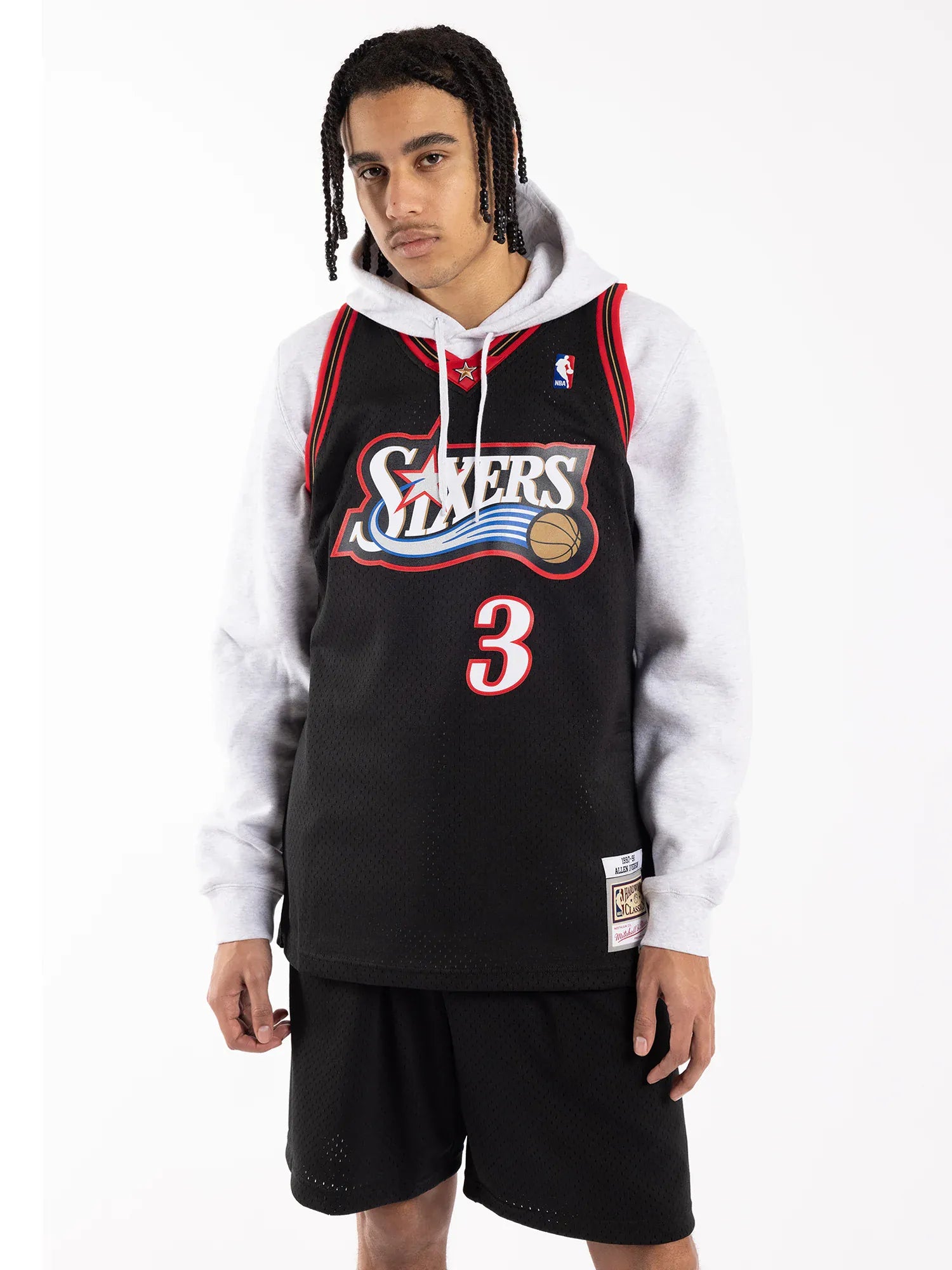 Mitchell And Ness Jerseys Allen Iverson Philadelphia 76ers Mitchell & Ness NBA 97-98 Road HWC Swingman Jersey - Black