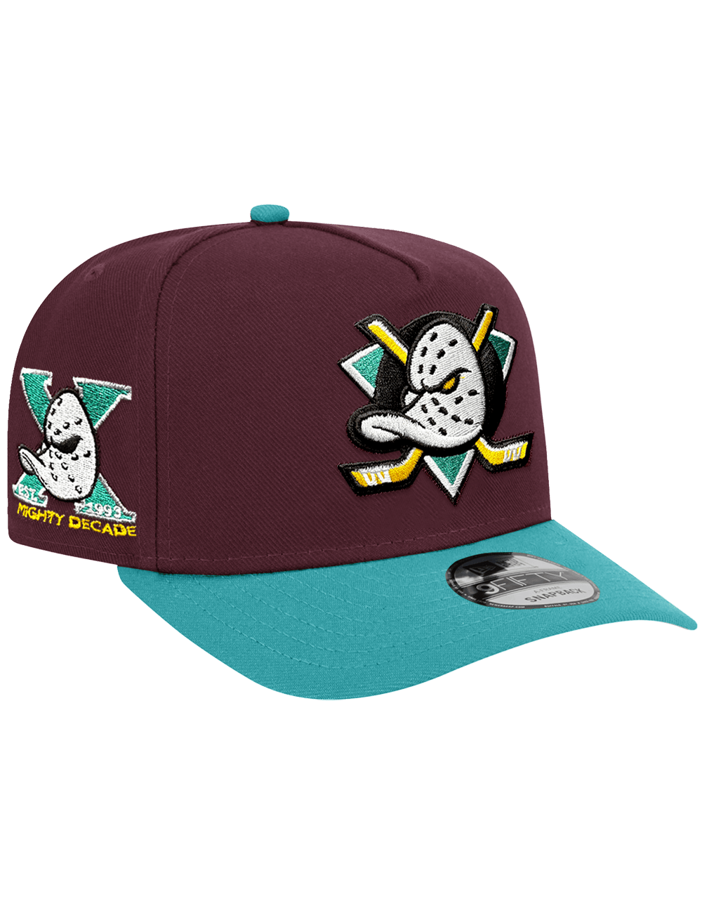 New Era Caps Anaheim Ducks New Era NHL Mighty Decade 9FIFTY Pre-Curved A-Frame Snapback Hat