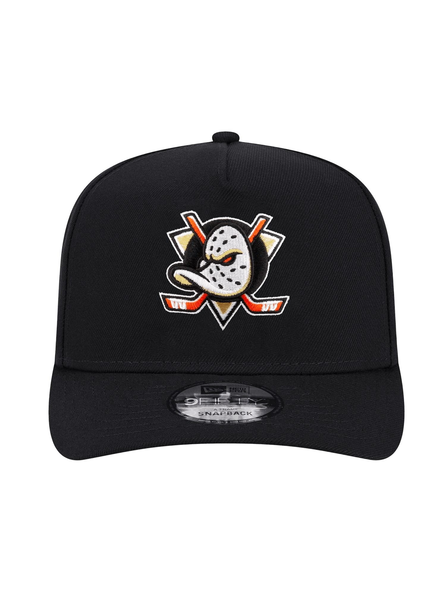 New Era Caps Anaheim Ducks New Era NHL Team Pre-Curved 9FIFTY A-Frame Snapback Hat - Black