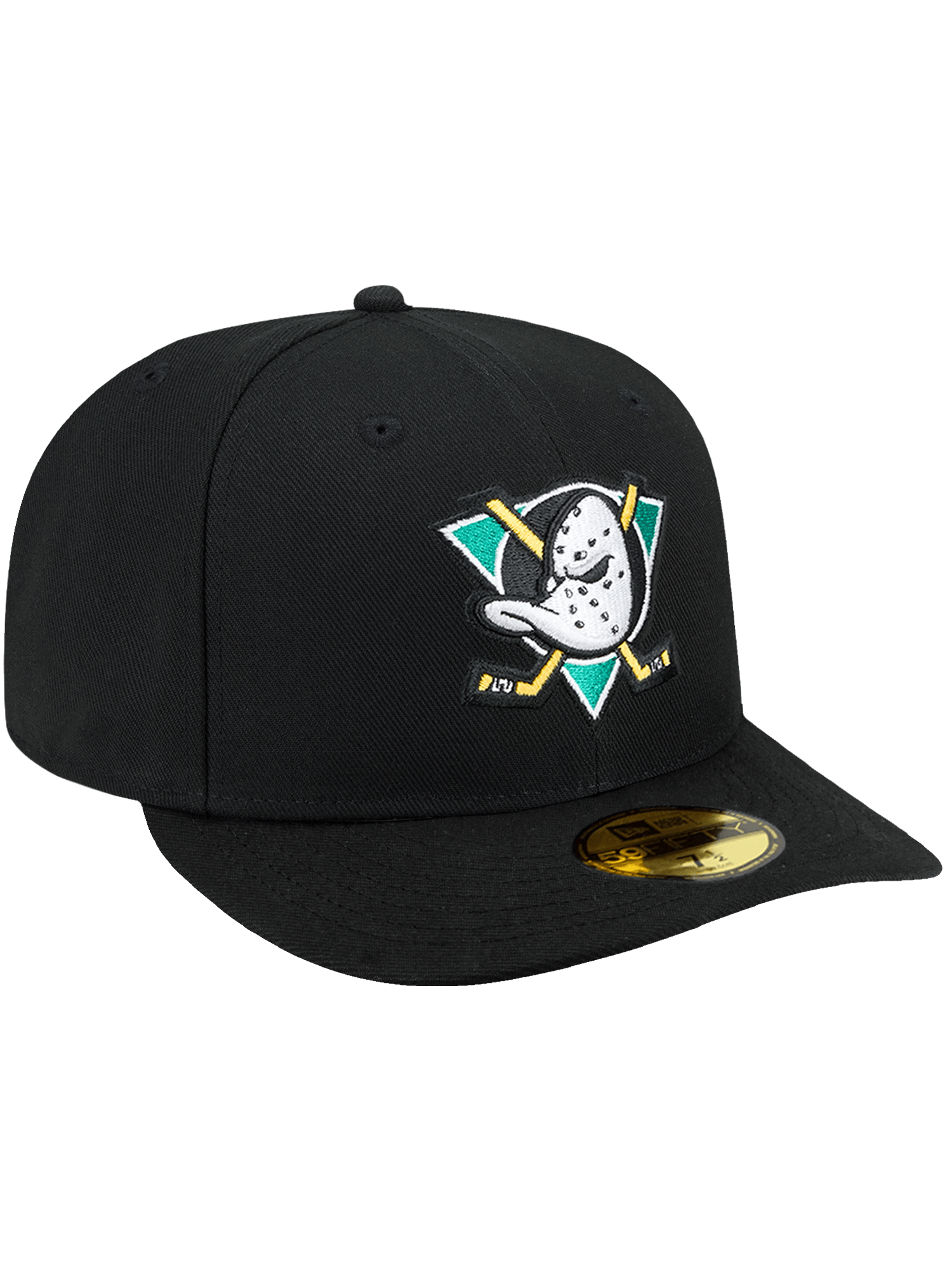 New Era Caps Anaheim Ducks New Era NHL Throwback 59FIFTY Pre-Curved Fitted Hat - Black
