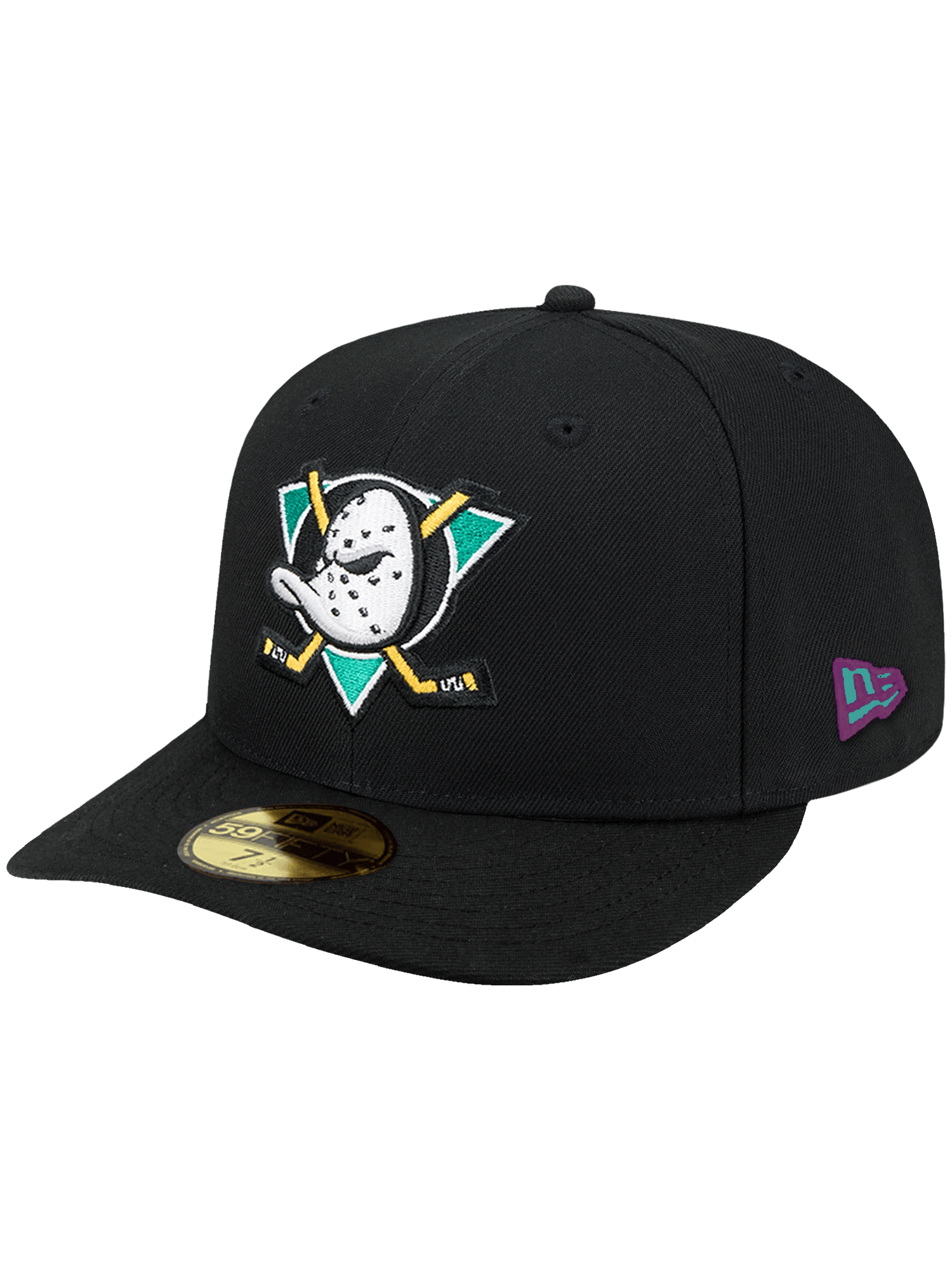 New Era Caps Anaheim Ducks New Era NHL Throwback 59FIFTY Pre-Curved Fitted Hat - Black