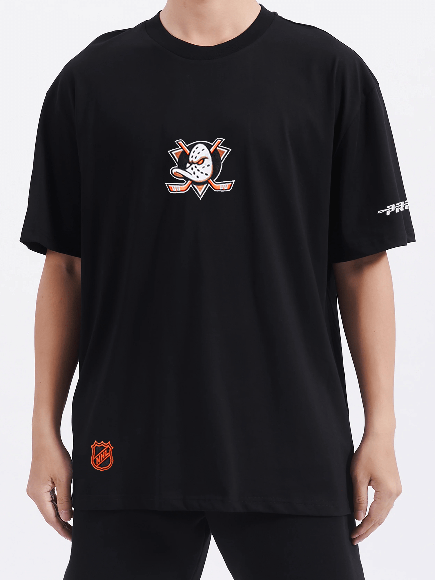 Pro Standard T-Shirts Anaheim Ducks Pro Standard NHL Icon Drop Shoulder T-Shirt - Black
