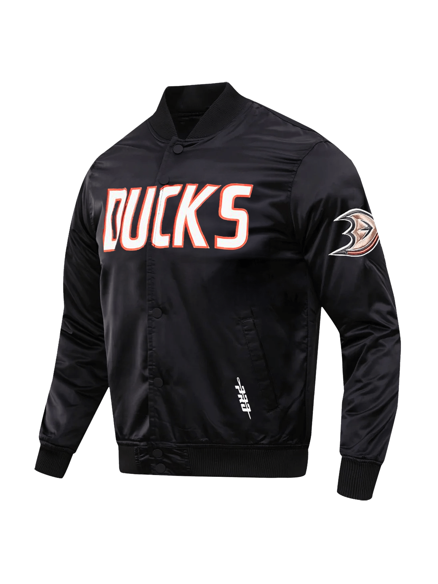 Pro Standard Jackets Anaheim Ducks Pro Standard NHL Team Classic Satin Button Jacket - Black
