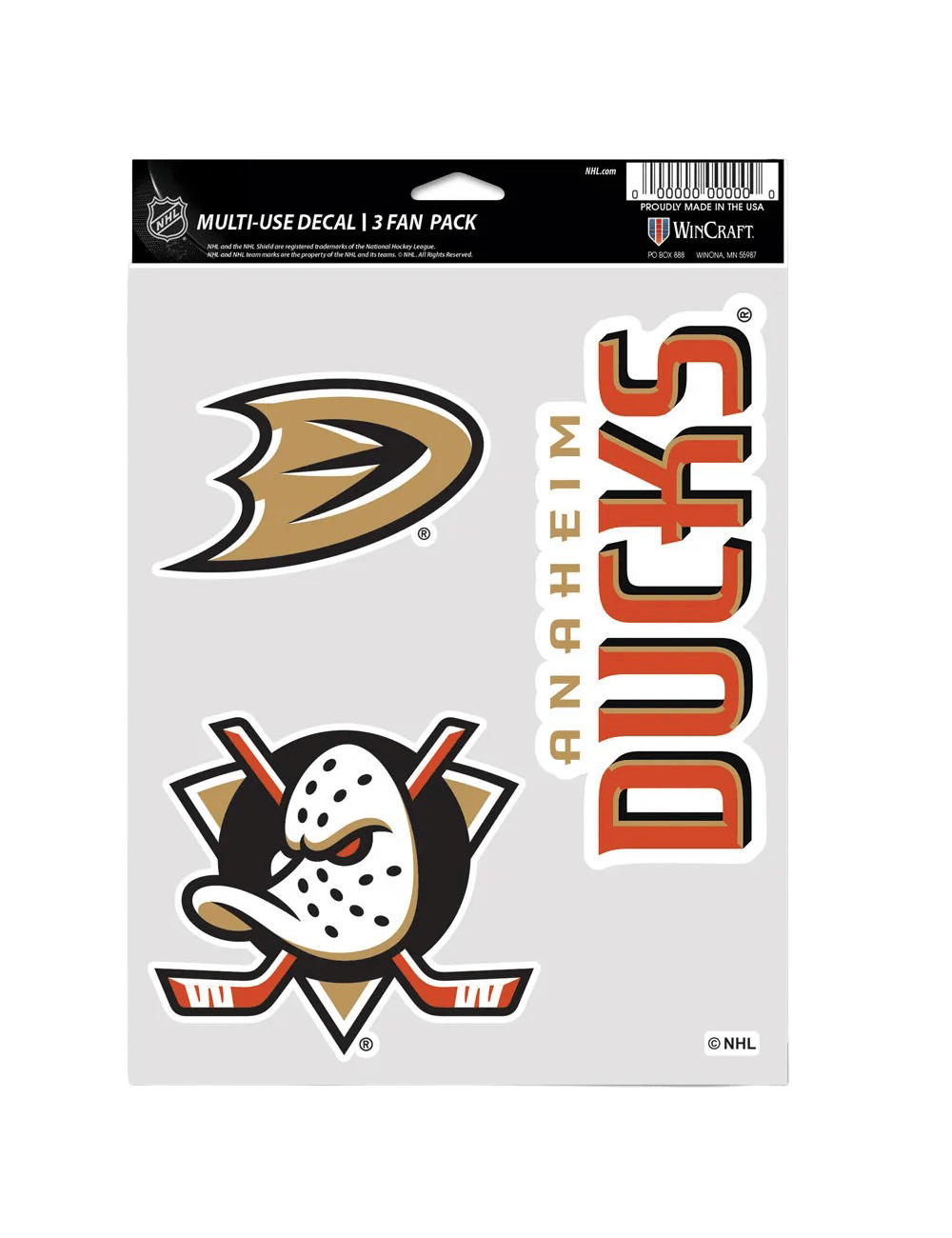 Wincraft Accessories Anaheim Ducks Wincraft NHL Team 3 Piece 5” x 7” Decal Set