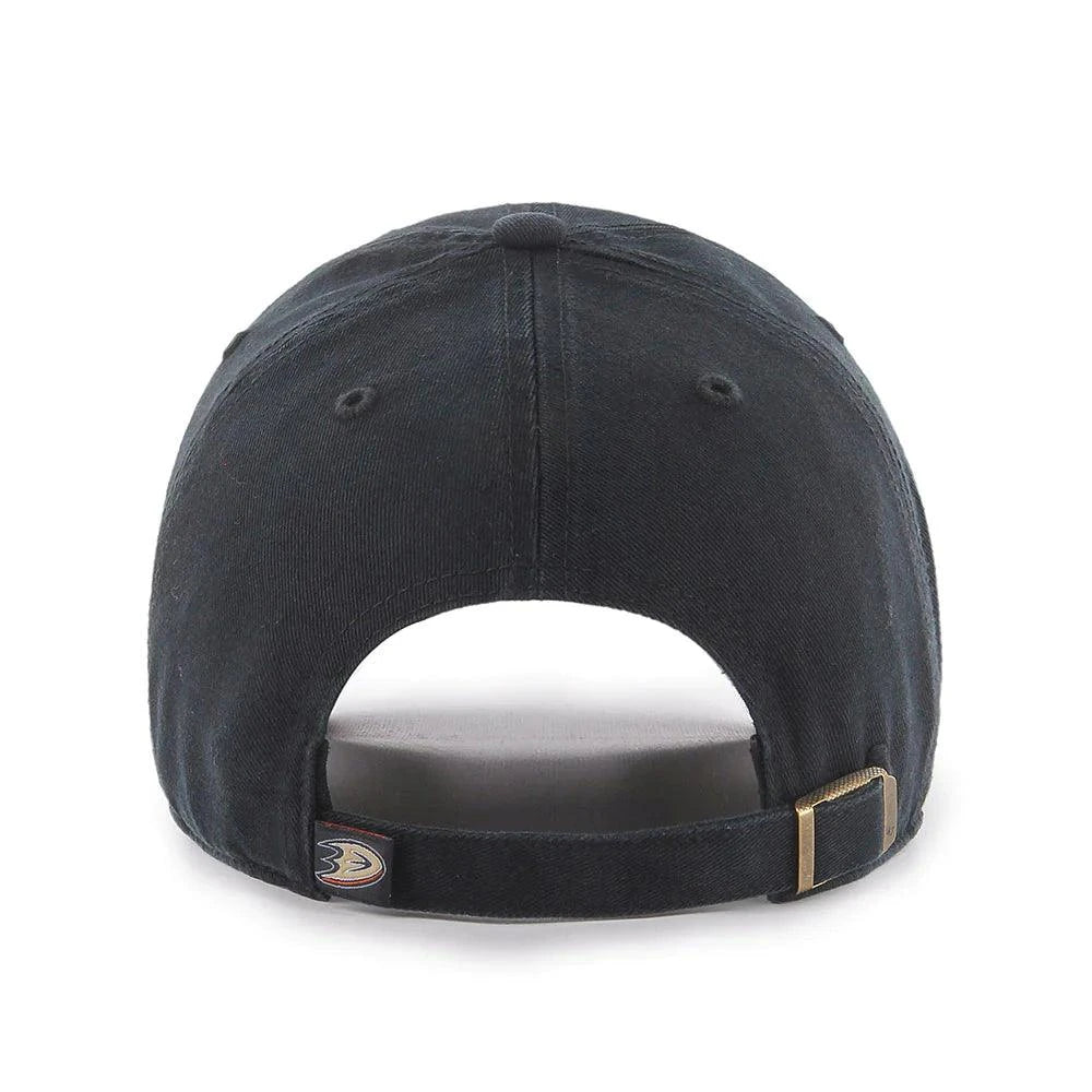 47 Brand Caps Anaheim Mighty Ducks '47 NHL Black On Black Clean Up Strapback Hat