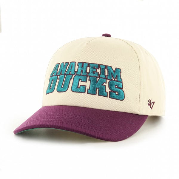 47 Brand Caps Anaheim Mighty Ducks '47 NHL Wordmark Nantasket Pre-Curved Snapback Hat - Natural