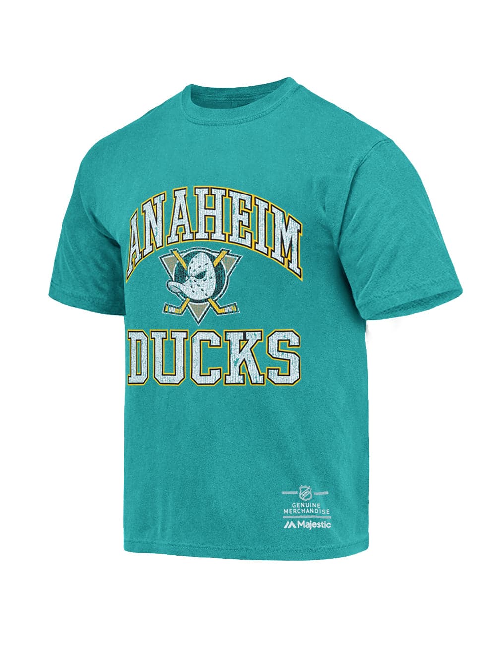 Majestic Athletic T-Shirts Anaheim Mighty Ducks Majestic NHL Ivy Arch Vintage T-Shirt - Faded Teal