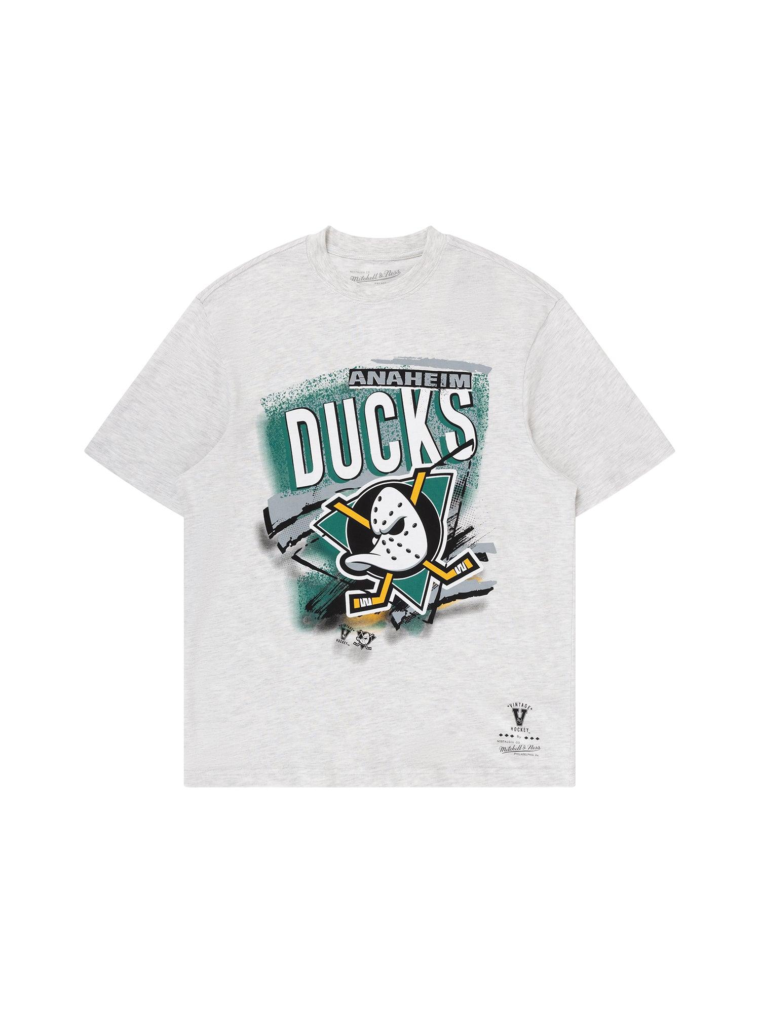 Mitchell And Ness T-Shirts Anaheim Mighty Ducks Mitchell & Ness NHL Abstract Vintage T-Shirt - Marle