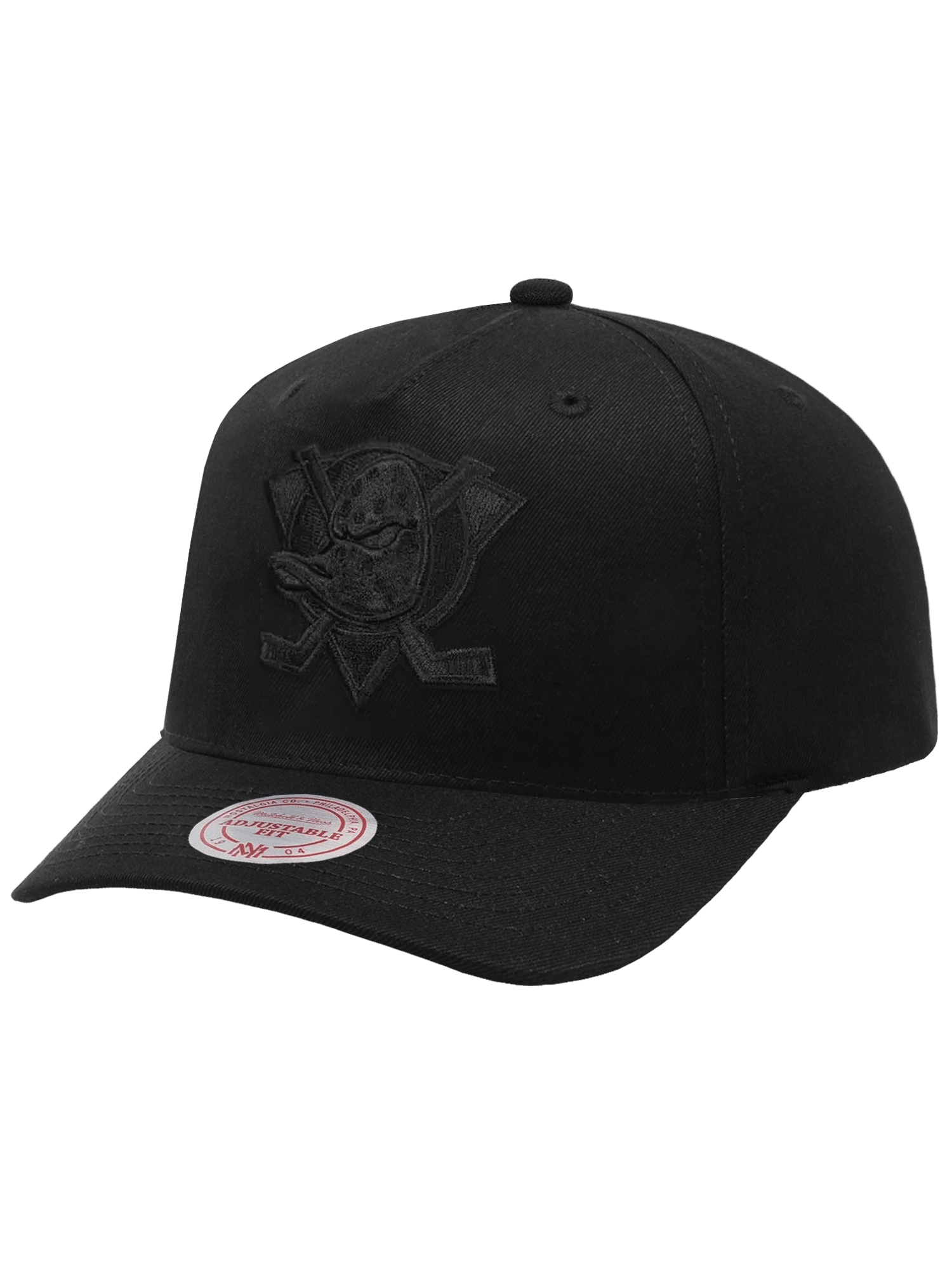 Mitchell And Ness Caps Anaheim Mighty Ducks Mitchell & Ness NHL All Black MVP Snapback Hat - Black