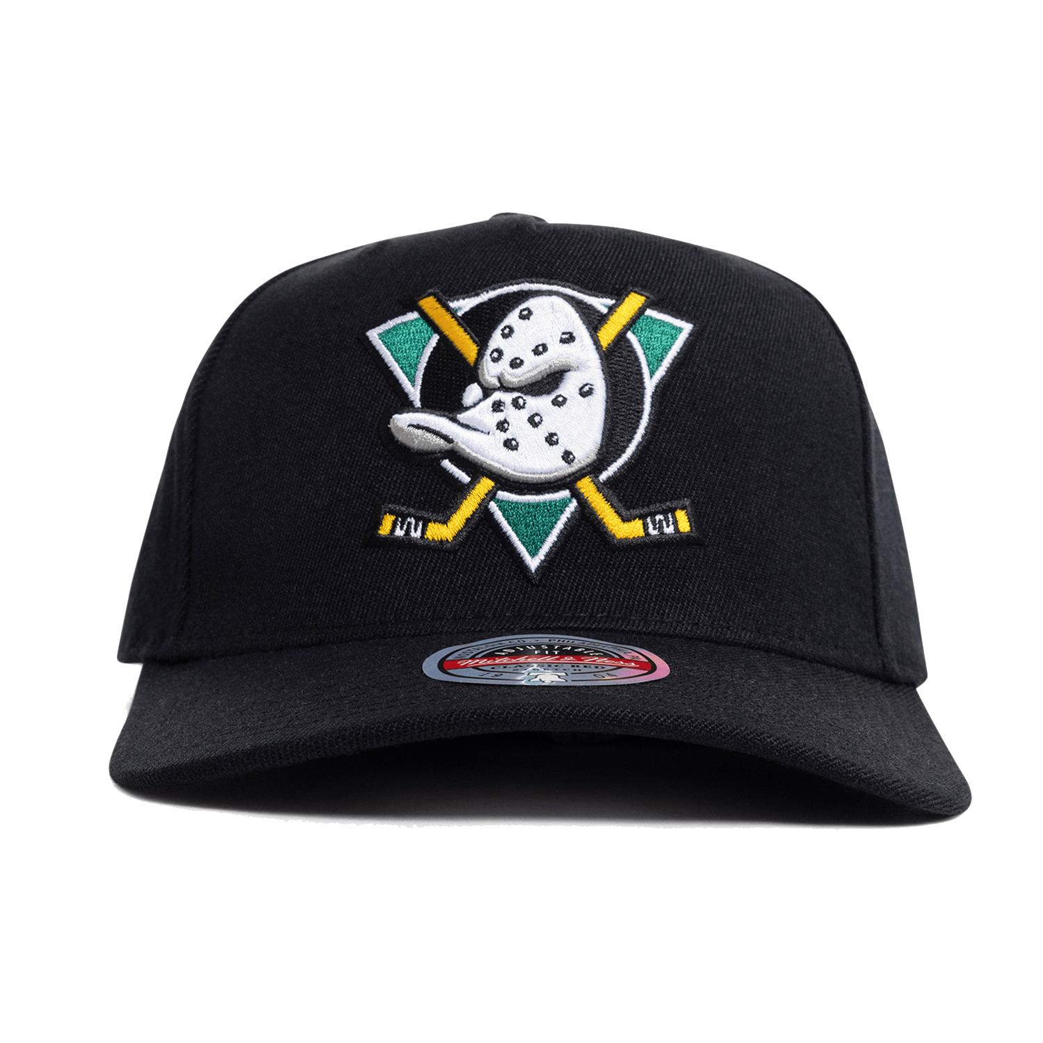 Mitchell And Ness Caps Anaheim Mighty Ducks Mitchell & Ness NHL Team Classic Red Snapback Hat - Black