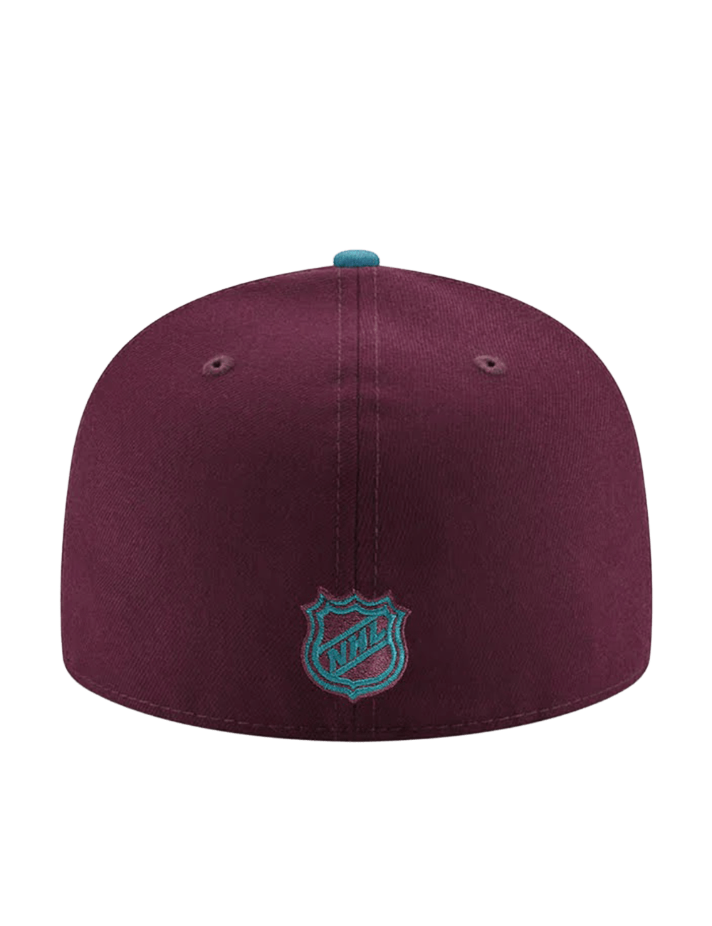 New Era Caps Anaheim Mighty Ducks New Era NHL Conf Side Patch 59FIFTY Pre-Curved Fitted Hat - Plum/Aqua