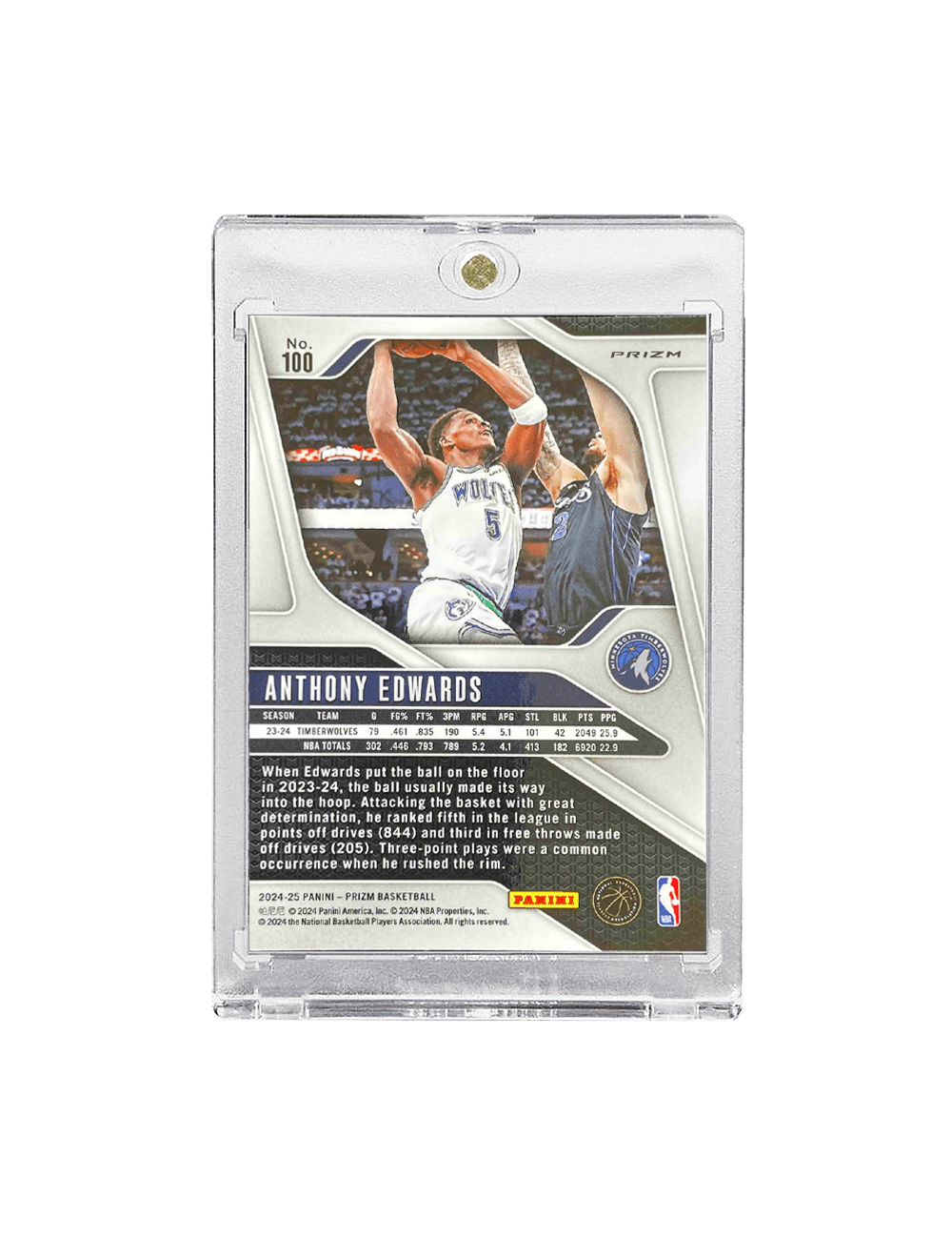 Panini Cards Anthony Edwards Minnesota Timberwolves Panini NBA 24-25 Prizm Silver Card