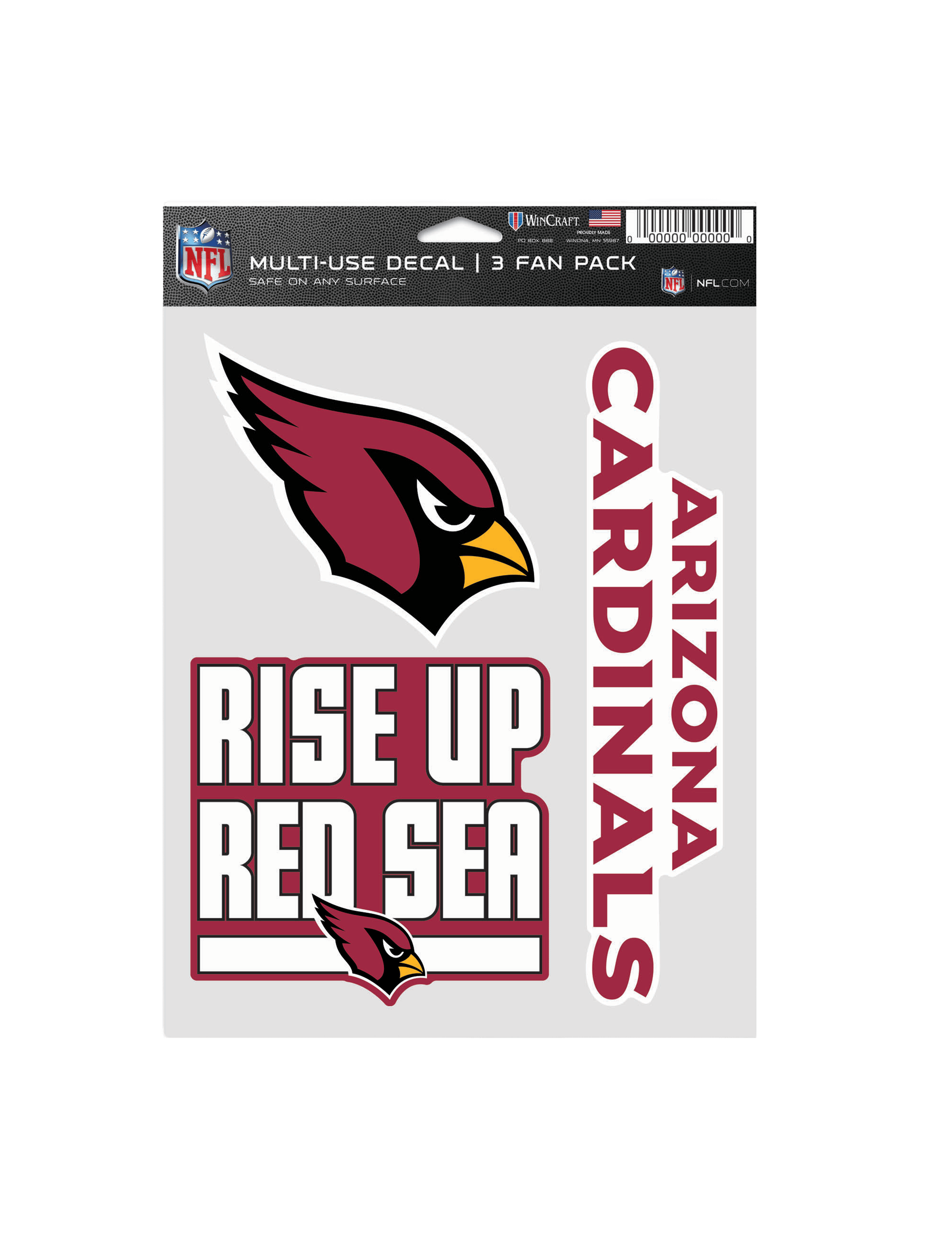 Wincraft Accessories Arizona Cardinals Wincraft NFL Team 3 Piece 5” x 7” Decal Set