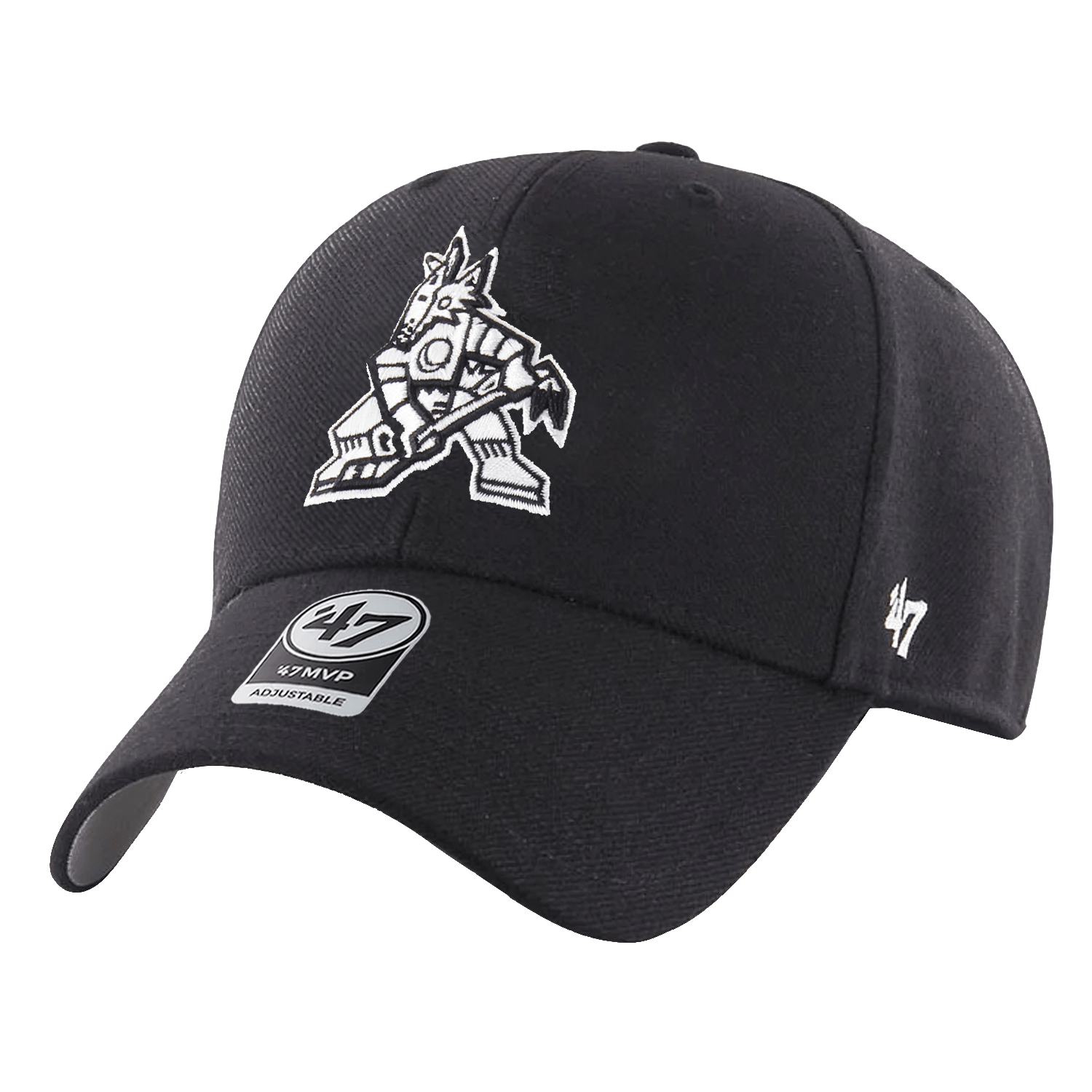 47 Brand Caps Arizona Coyotes '47 NHL Monochrome MVP Adjustable Hat - Black
