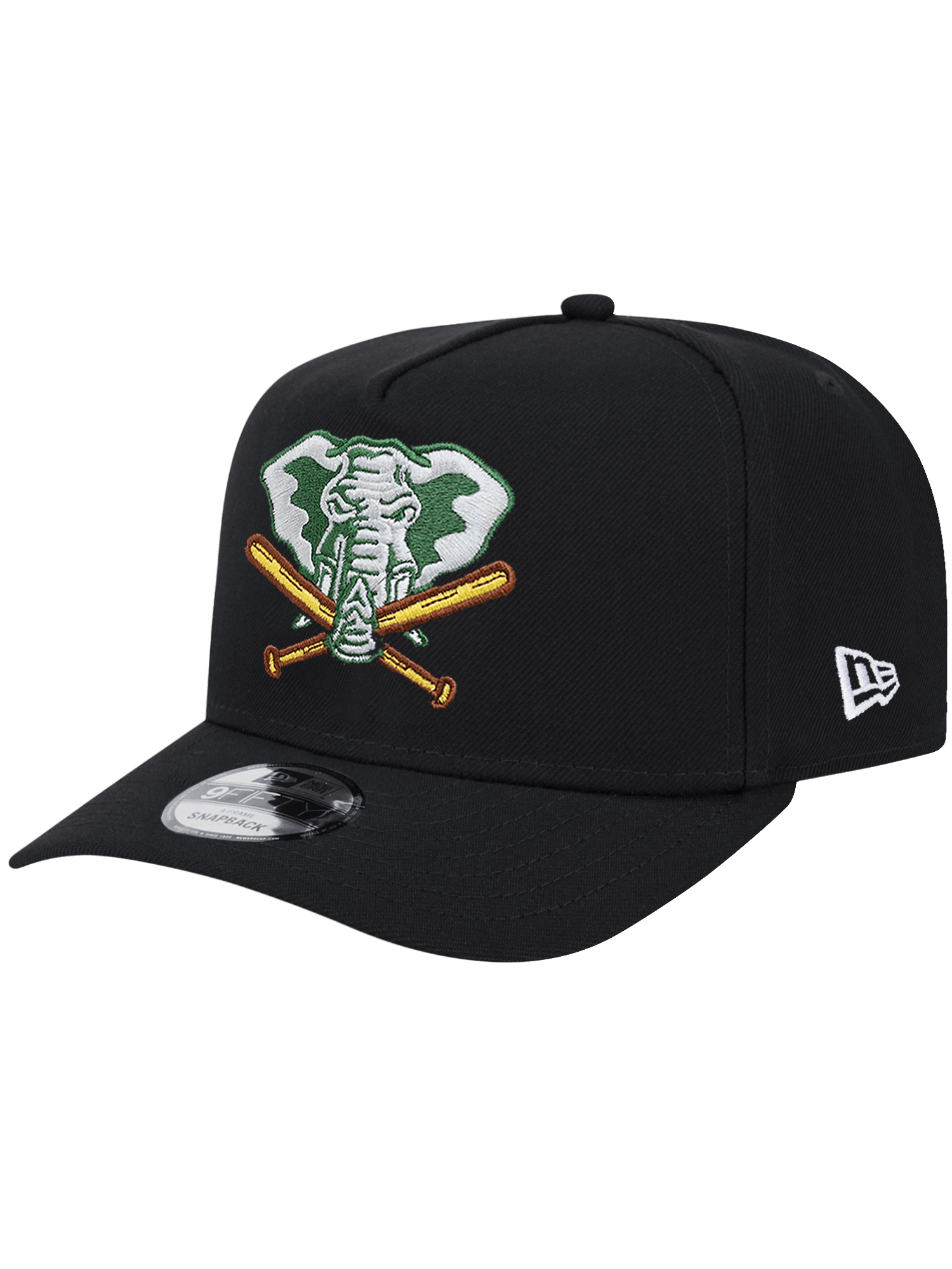 New Era Caps Athletics New Era MLB Alt Pre-Curved 9FIFTY A-Frame Snapback Hat - Black