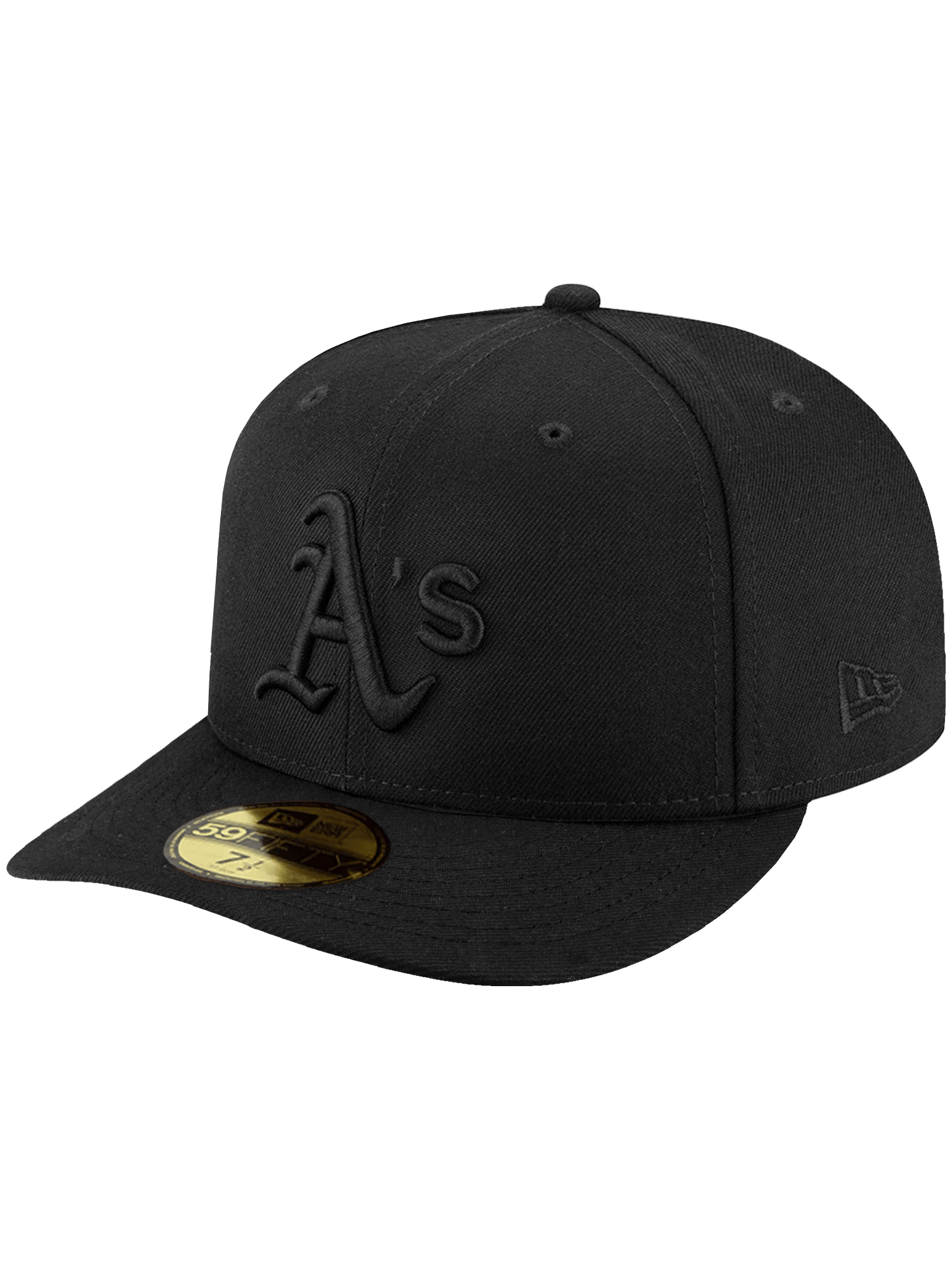 New Era Caps Athletics New Era MLB Black On Black 59FIFTY Pre-Curved Fitted Hat