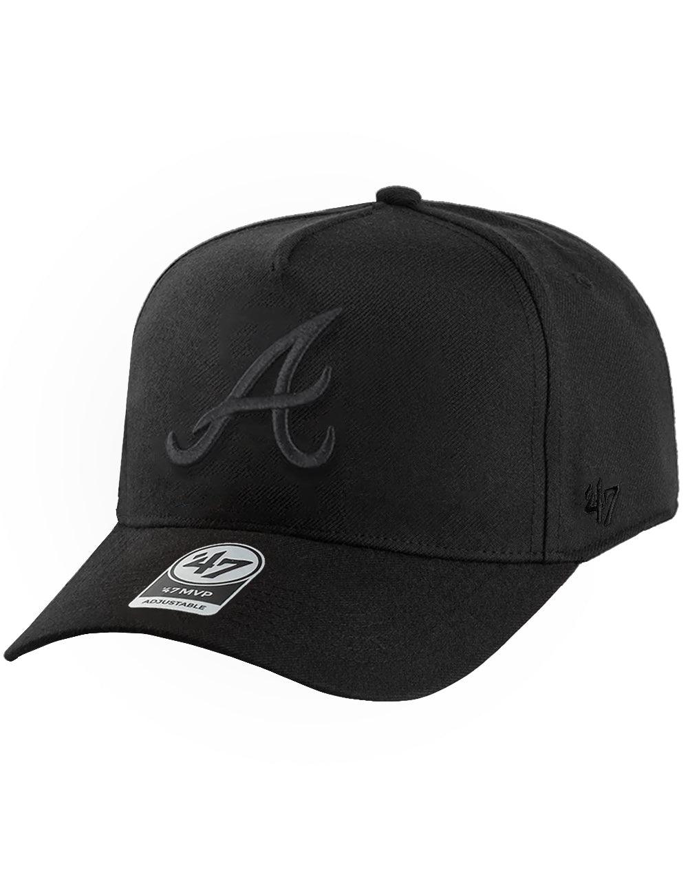 47 Brand Caps Atlanta Braves '47 MLB Black On Black MVP DT Snapback Hat