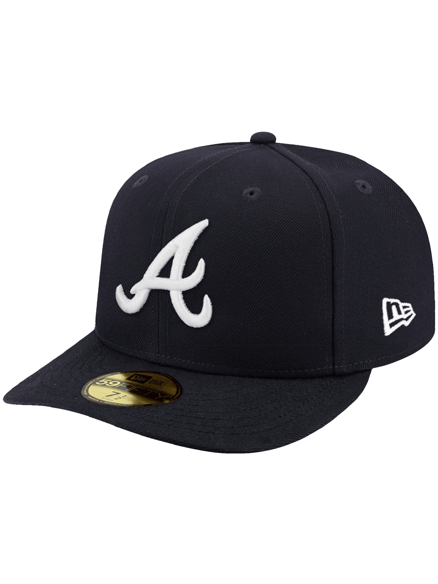 New Era Caps Atlanta Braves New Era MLB AC On-Field Road Pre-Curved 59FIFTY Fitted Hat - Navy
