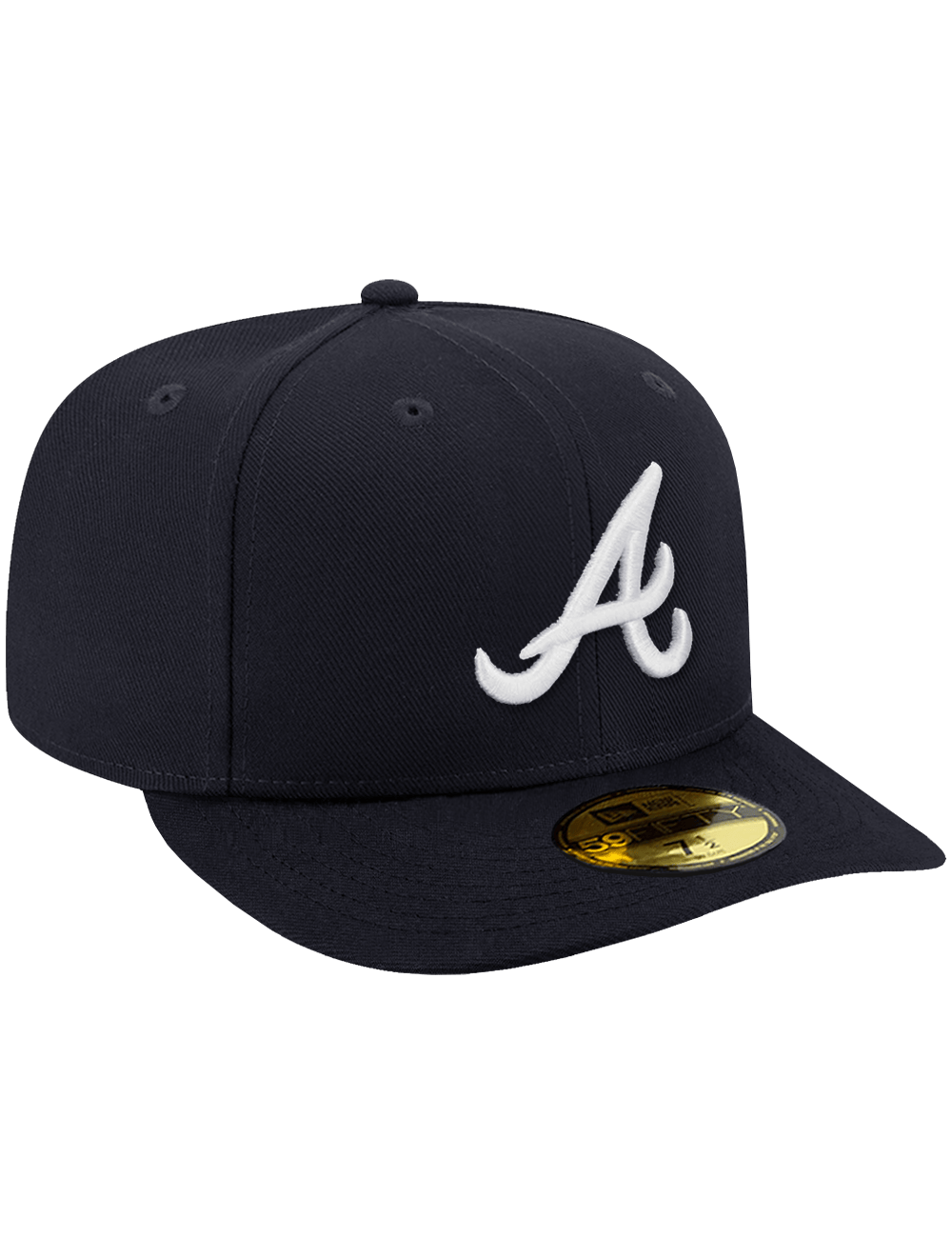 New Era Caps Atlanta Braves New Era MLB AC On-Field Road Pre-Curved 59FIFTY Fitted Hat - Navy