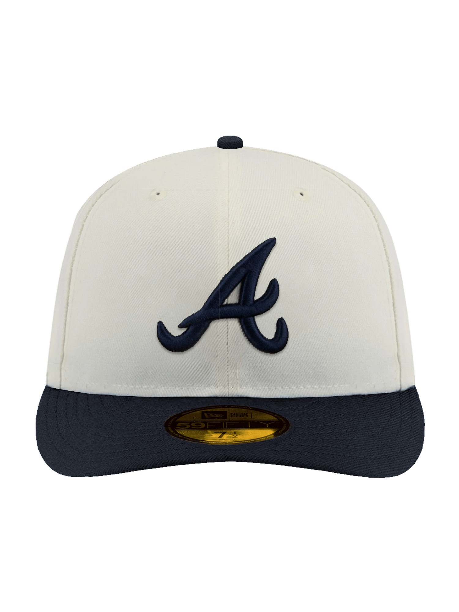 New Era Caps Atlanta Braves New Era MLB Team 2 Tone 59FIFTY Pre-Curved Fitted Hat - Chrome