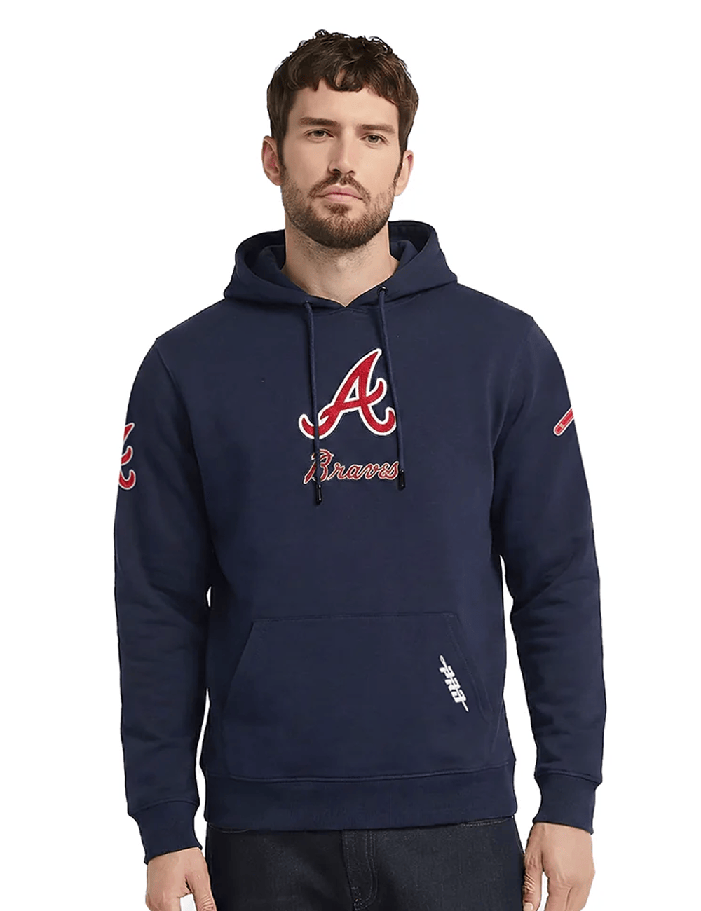 Pro Standard Jumpers Atlanta Braves Pro Standard MLB Team Classic Chenille Flex Hoodie Jumper - Navy