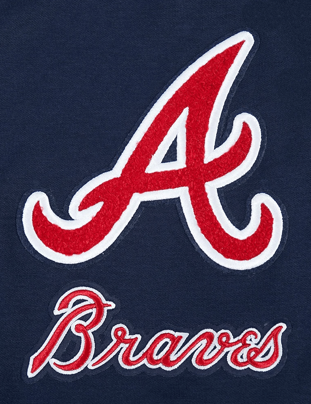 Pro Standard Jumpers Atlanta Braves Pro Standard MLB Team Classic Chenille Flex Hoodie Jumper - Navy