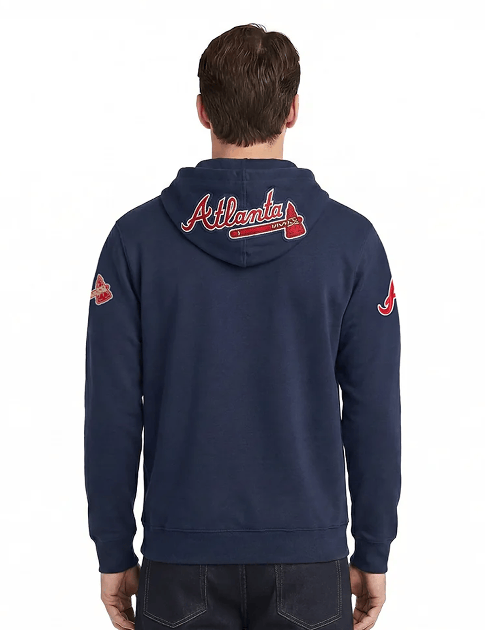 Pro Standard Jumpers Atlanta Braves Pro Standard MLB Team Classic Chenille Flex Hoodie Jumper - Navy
